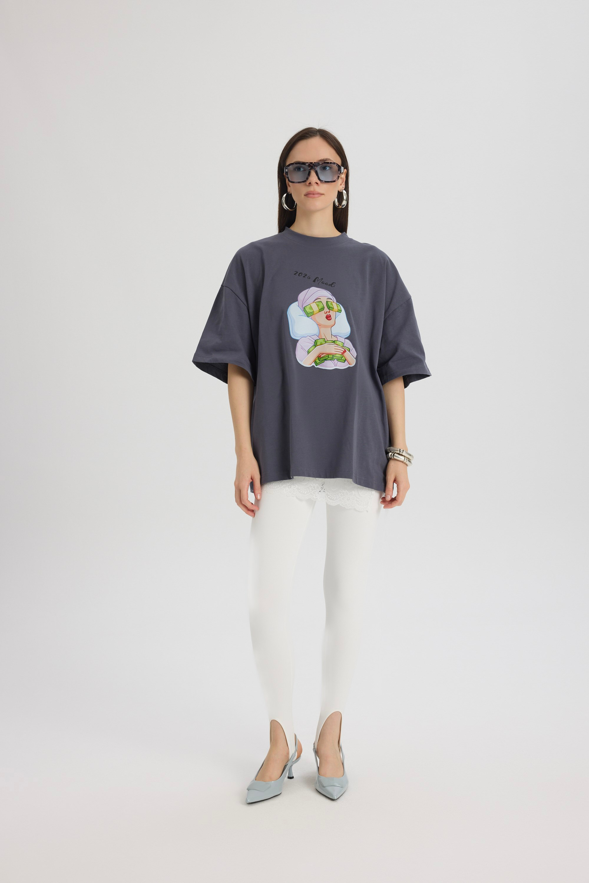 Mood Oversize Füme T-Shirt