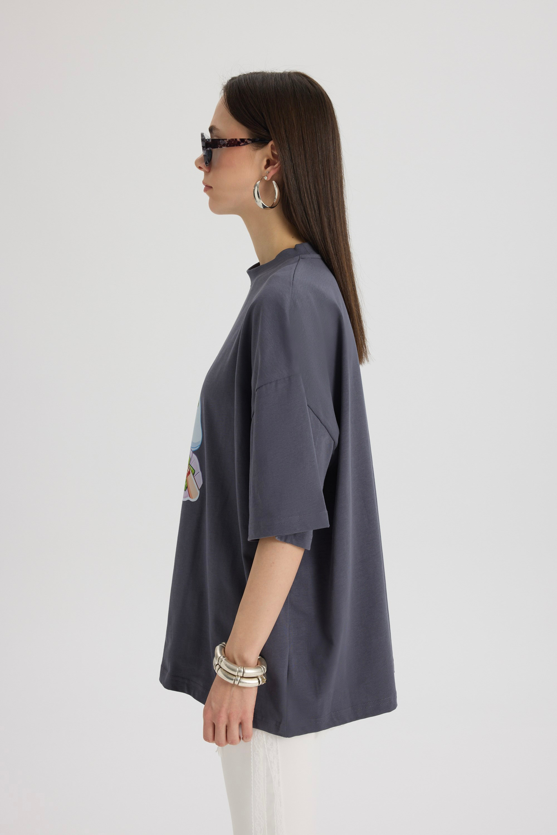 Mood Oversize Füme T-Shirt
