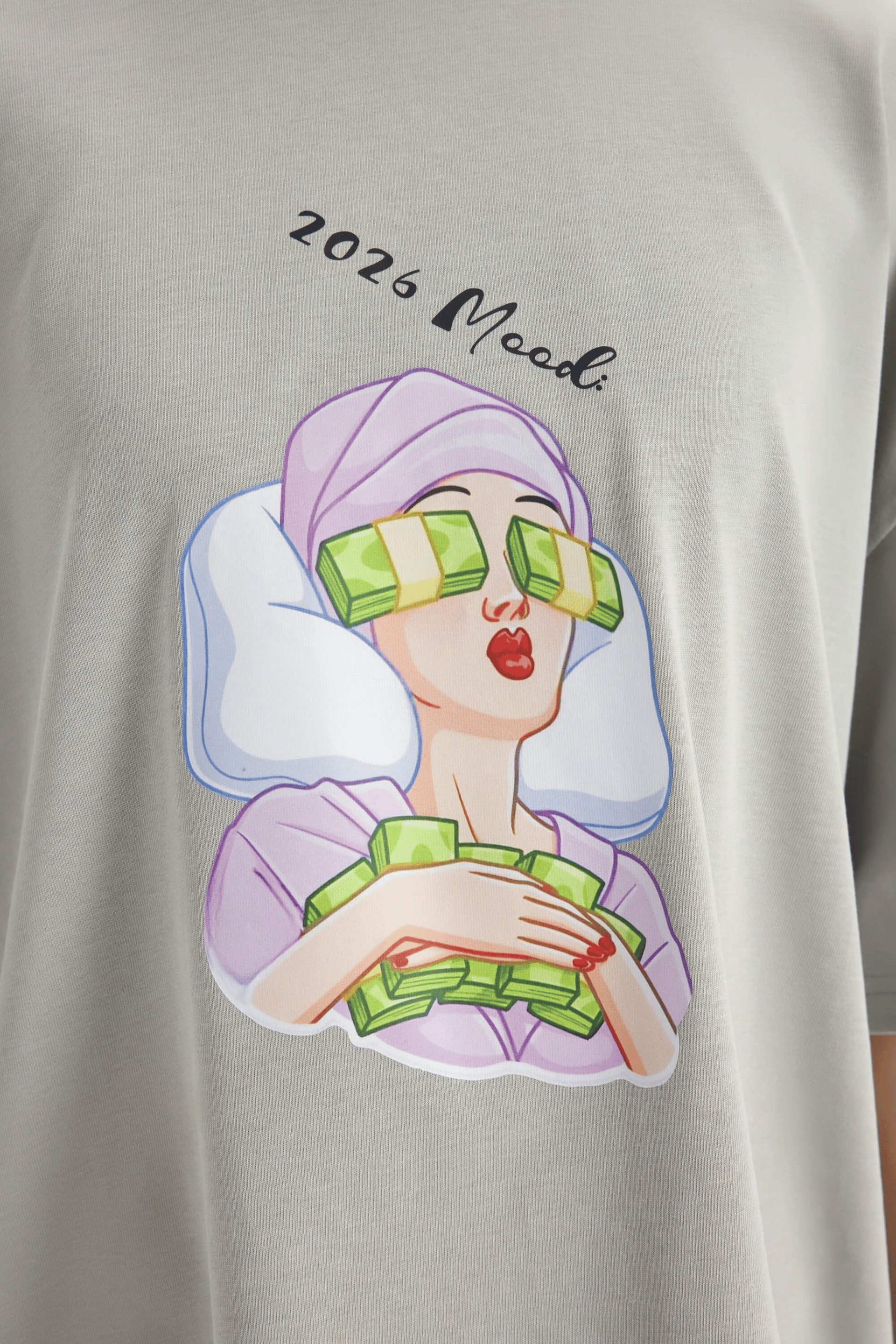 Mood Oversize Gri T-Shirt