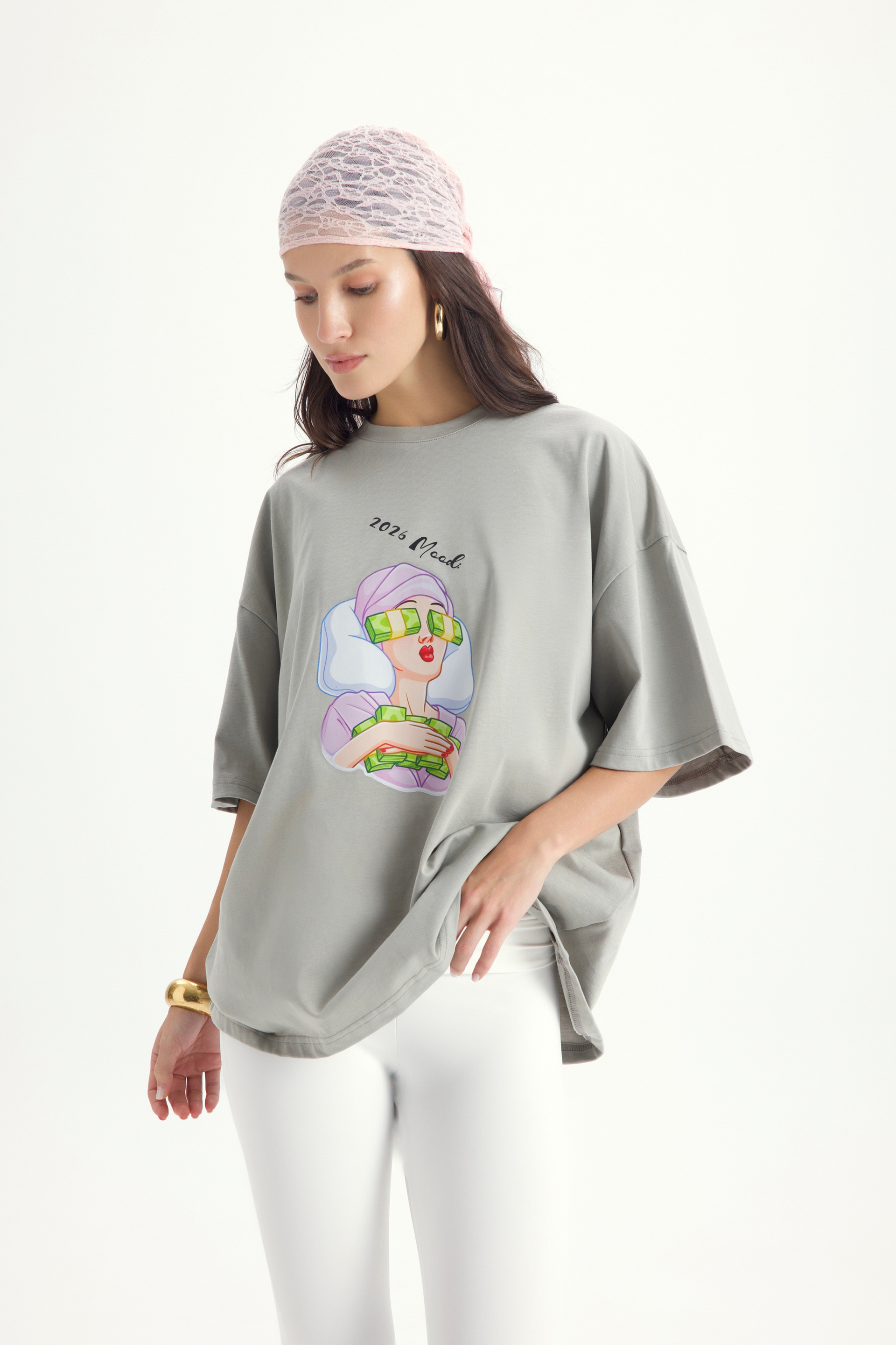 Mood Oversize Gri T-Shirt