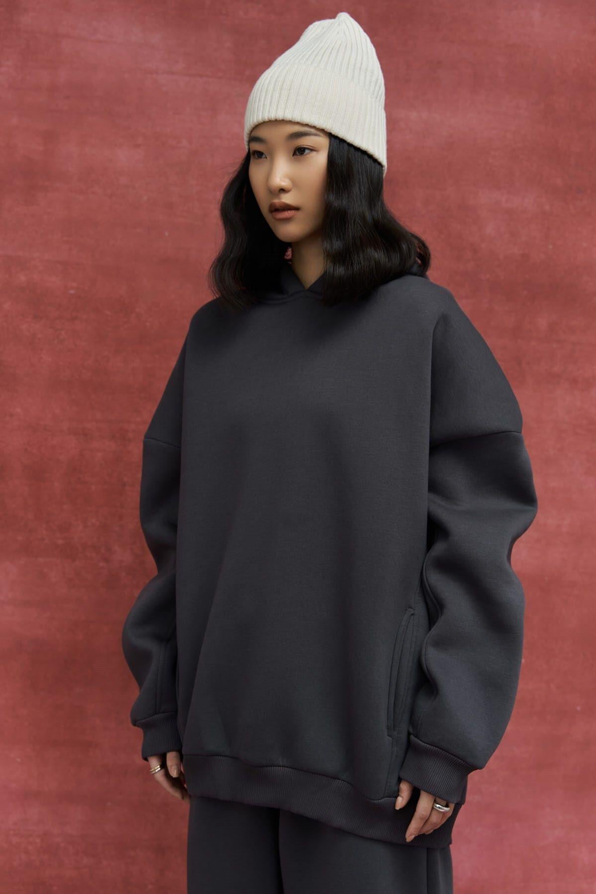 Morgan Antrasit Oversize Eşofman Takım