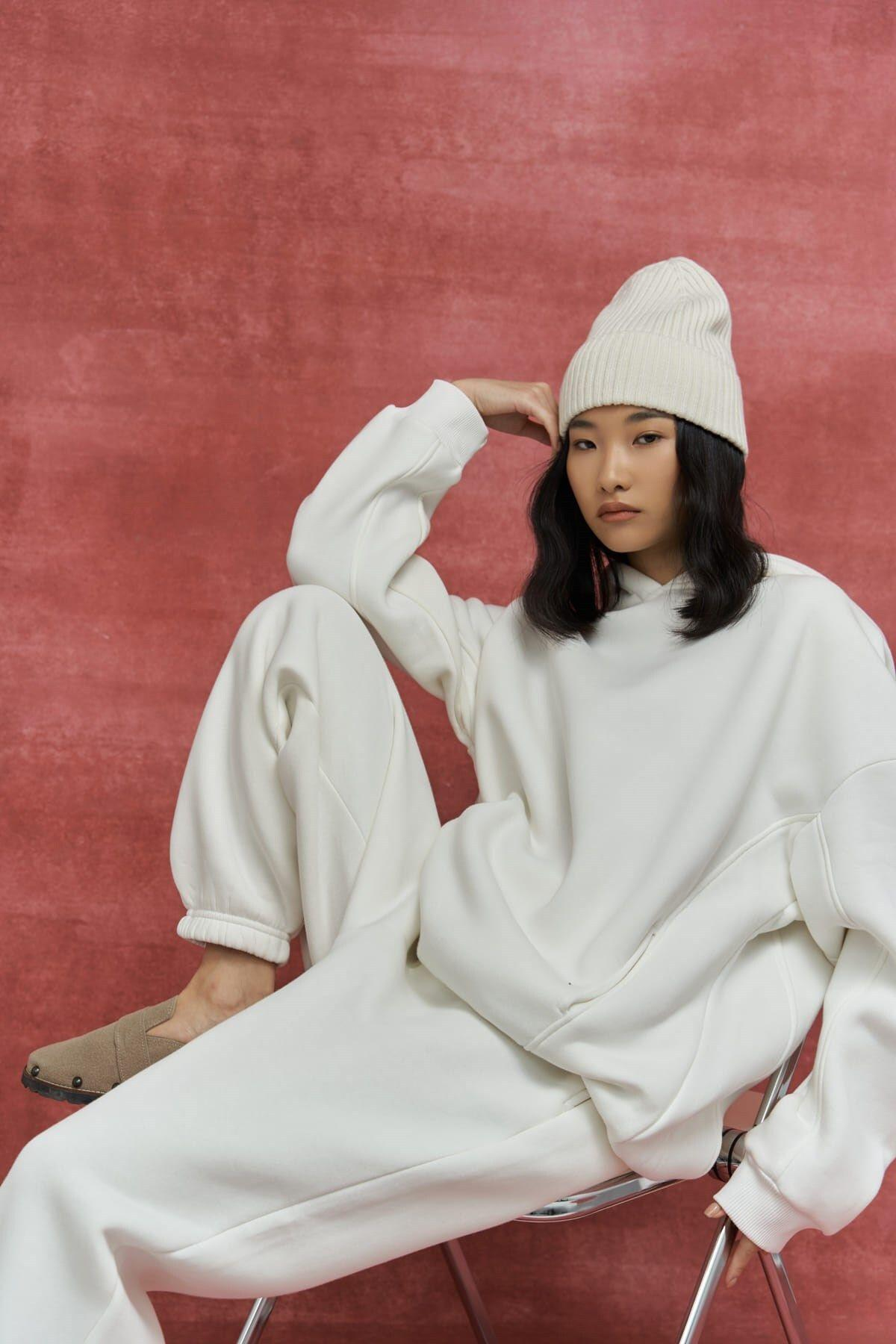 Morgan Ekru Oversize Eşofman Takım