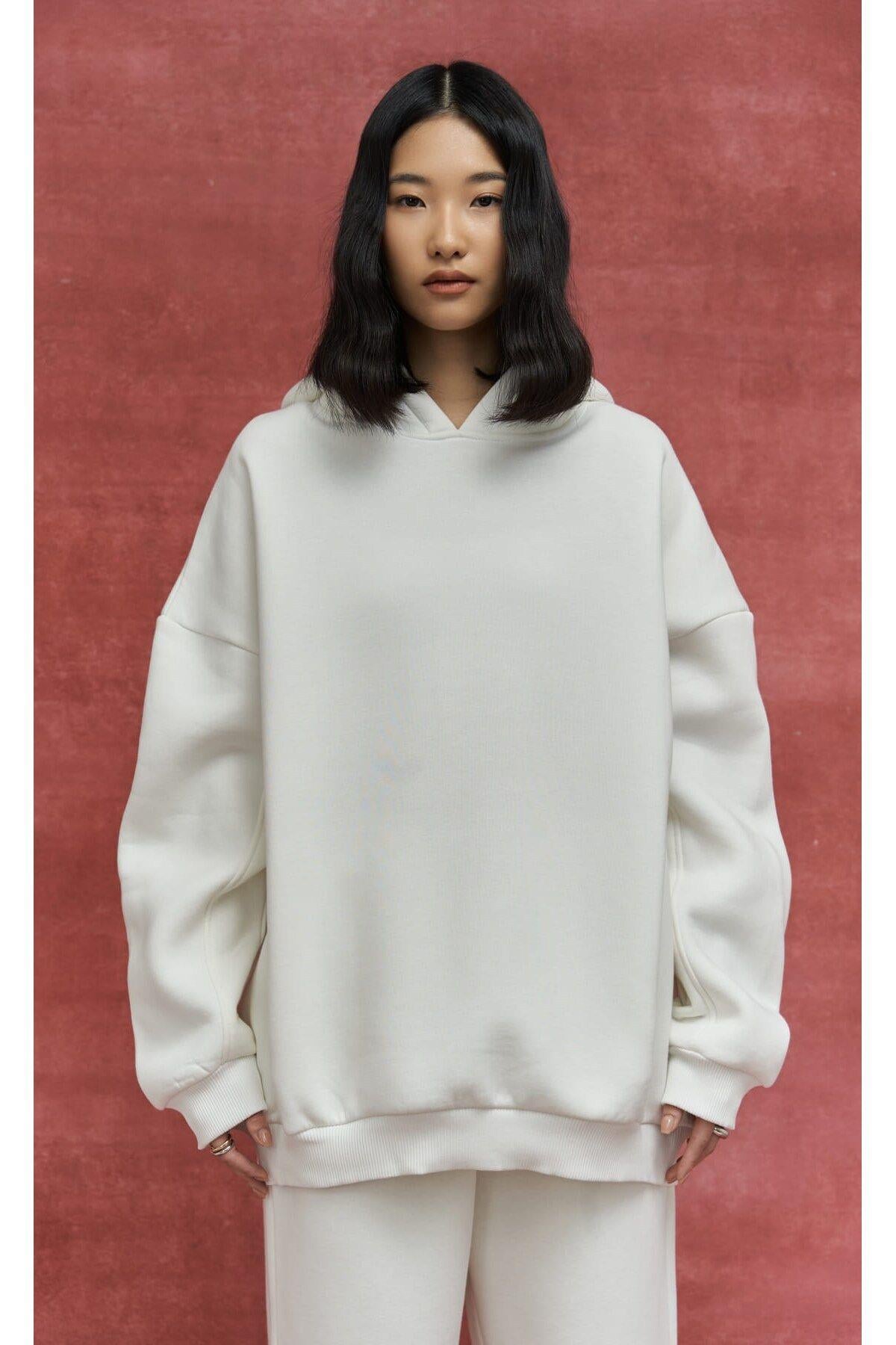Morgan Ekru Oversize Eşofman Takım