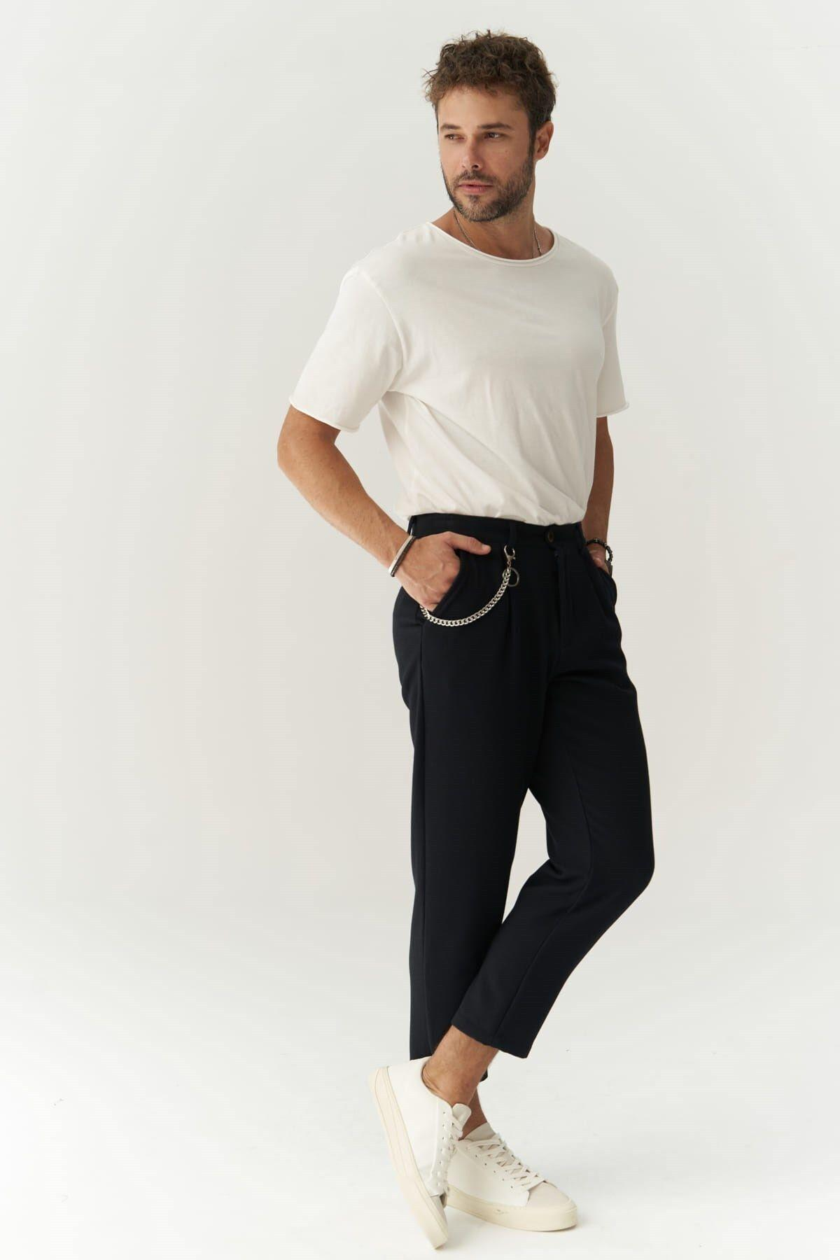 Myles Men's Dark Blue Trousers