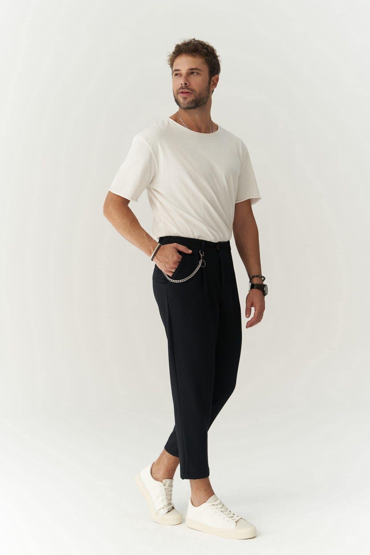 Myles Men's Dark Blue Trousers