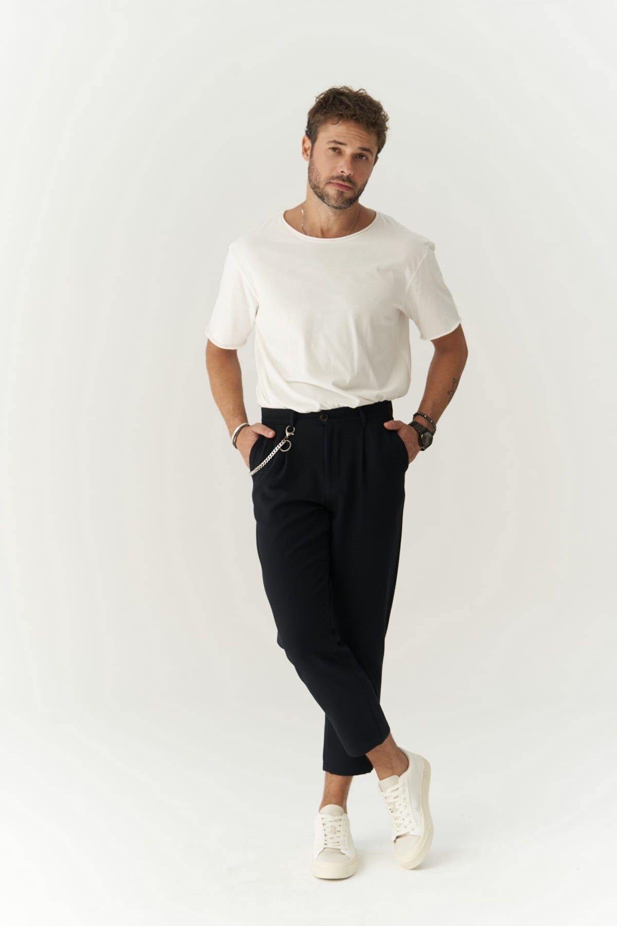 Myles Men's Dark Blue Trousers