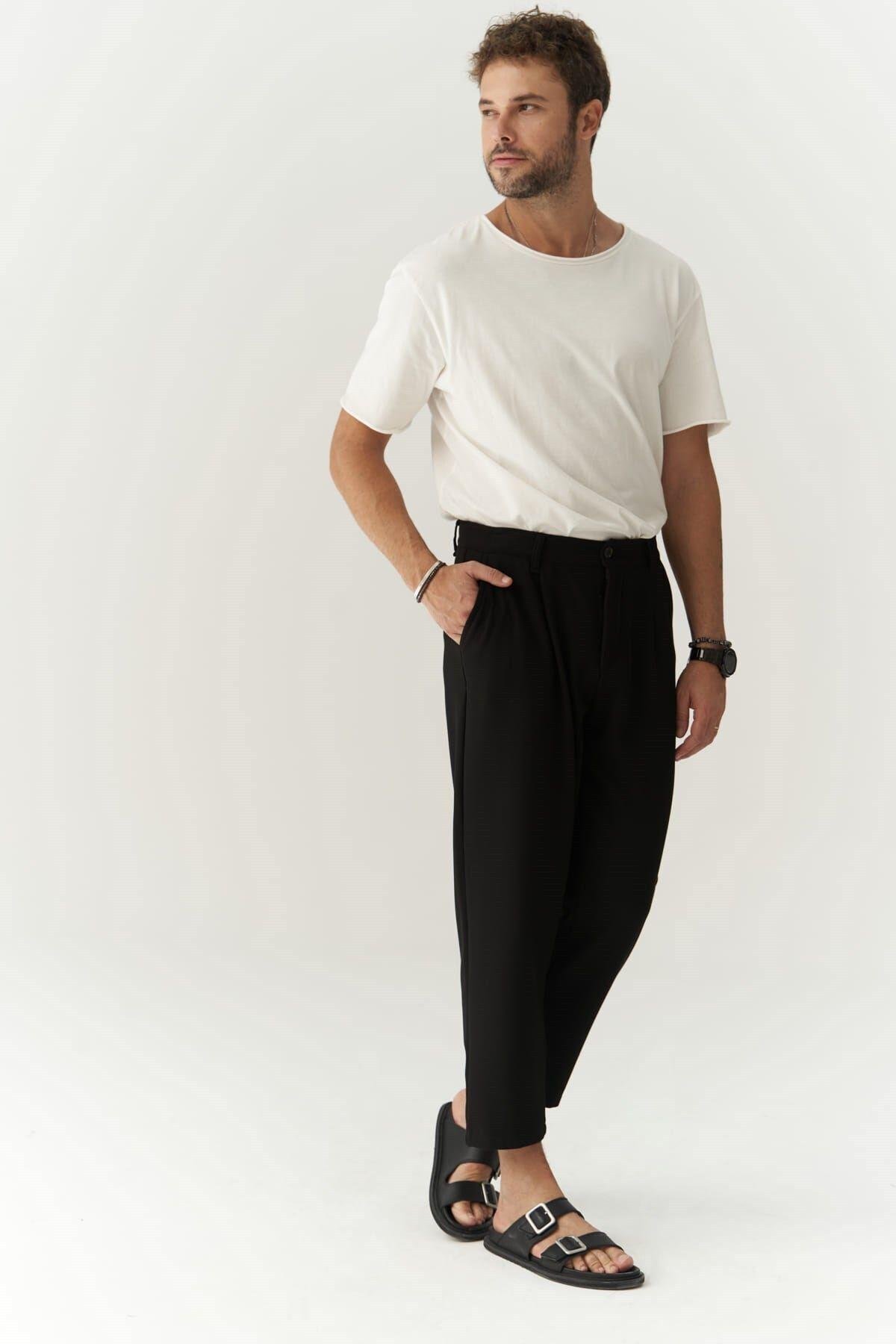 Myles Men's Black Trousers