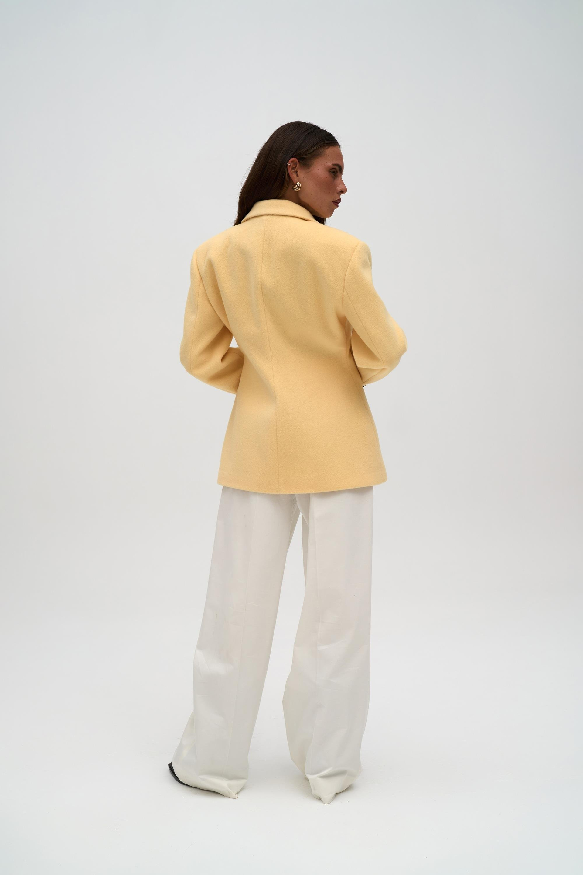 Naica Sarı Belden Oturmalı Blazer