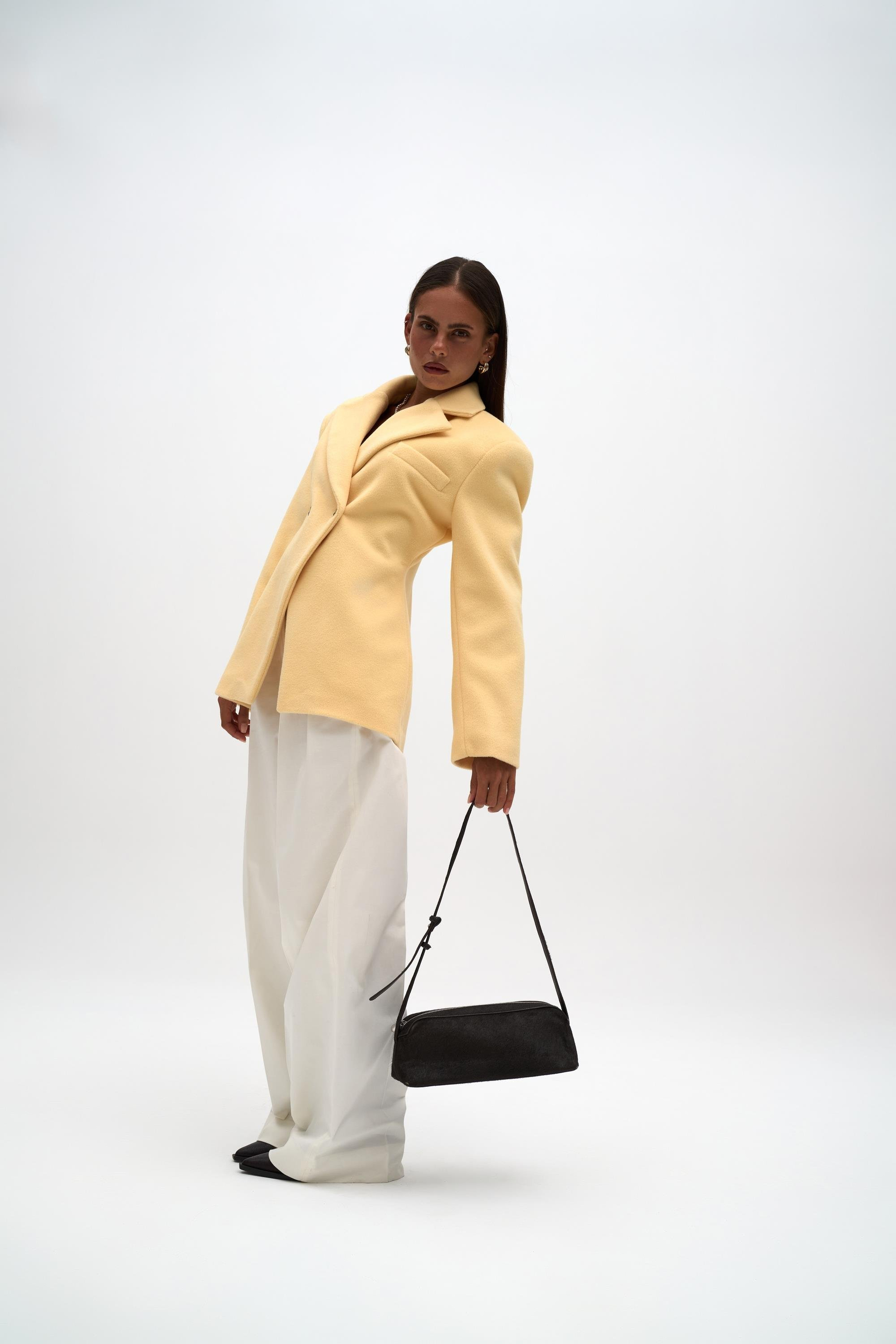 Naica Sarı Belden Oturmalı Blazer