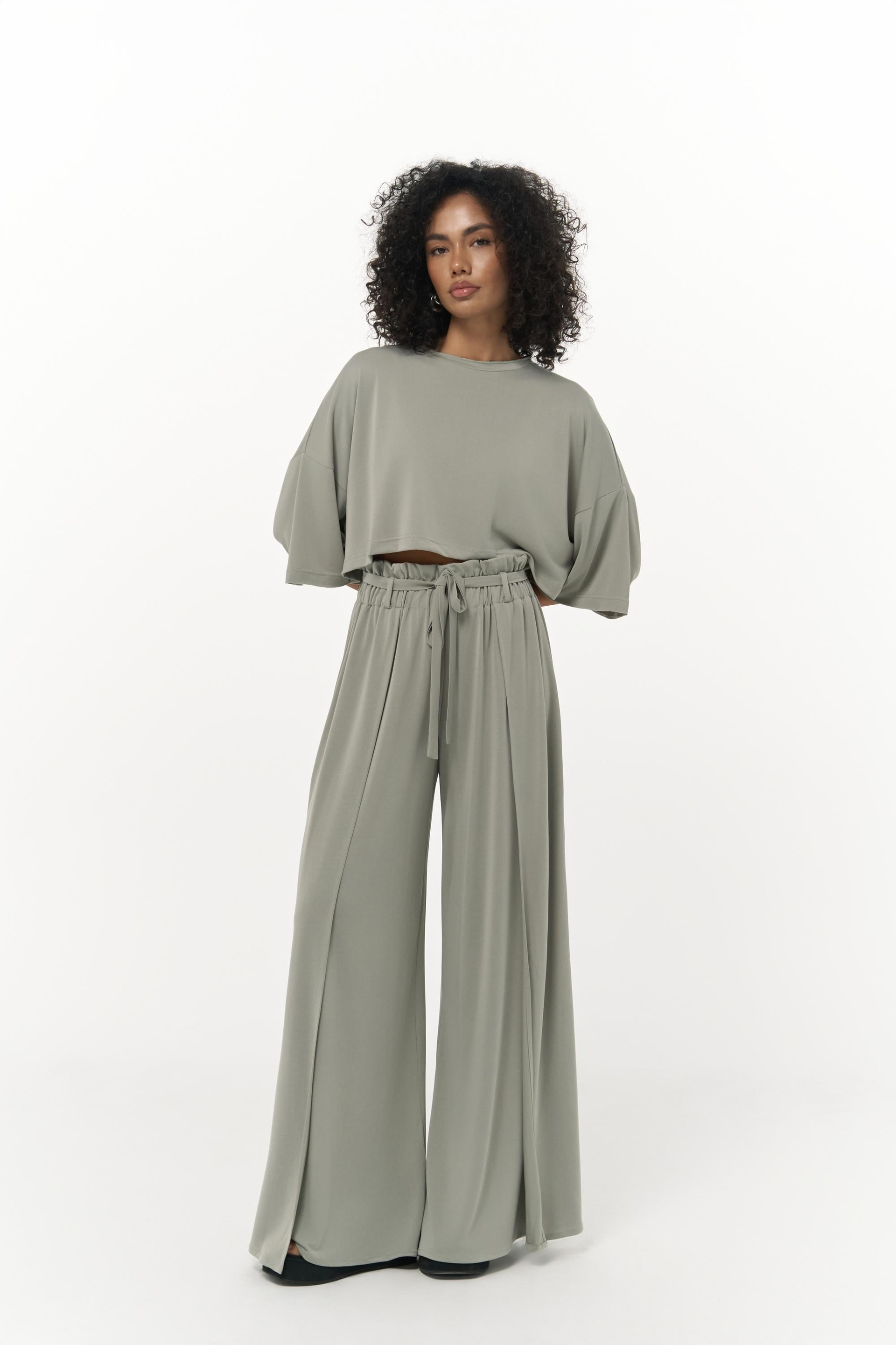 Nell Mint Crop T-Shirt Pantolon Takım