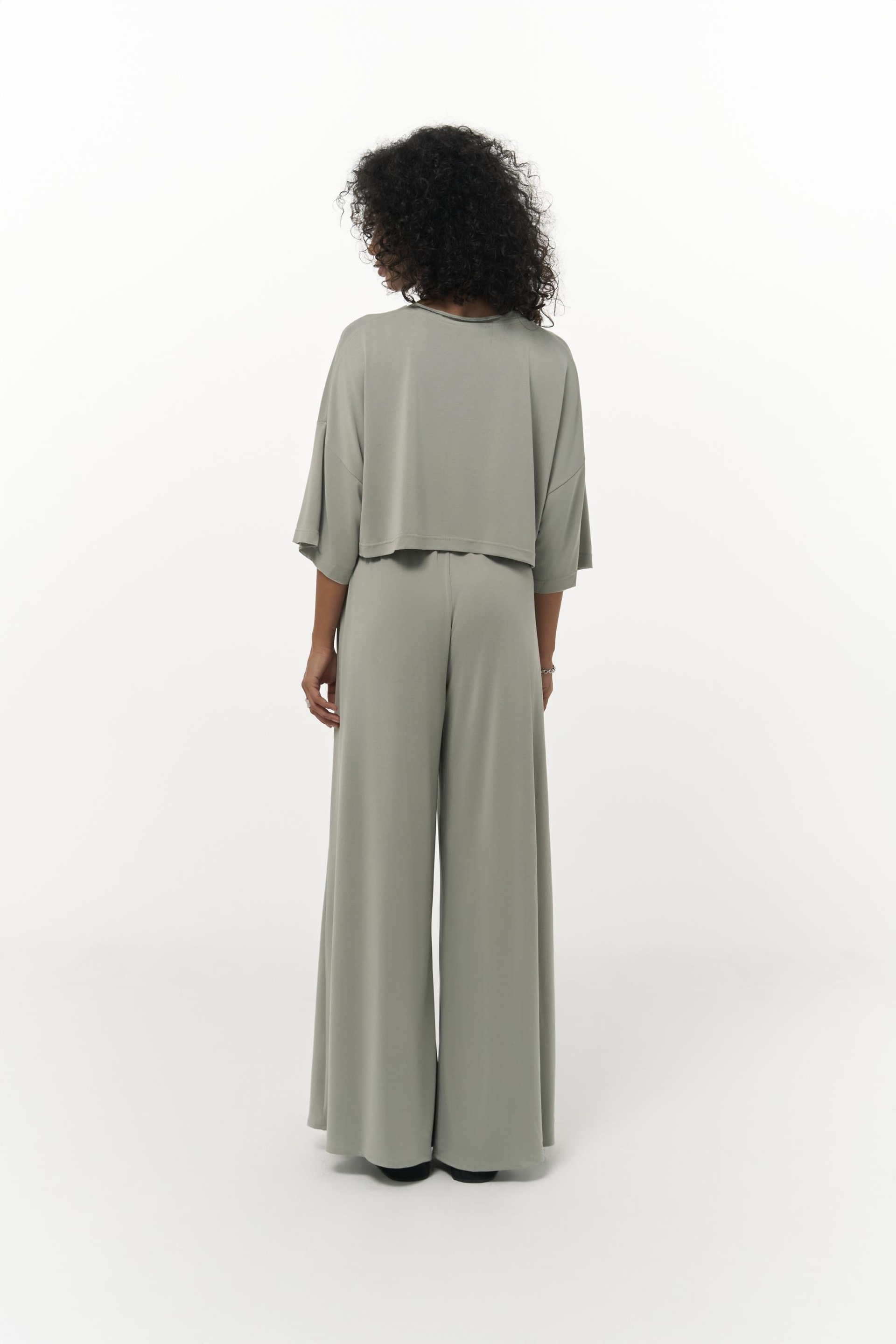 Nell Mint Crop T-Shirt Pantolon Takım