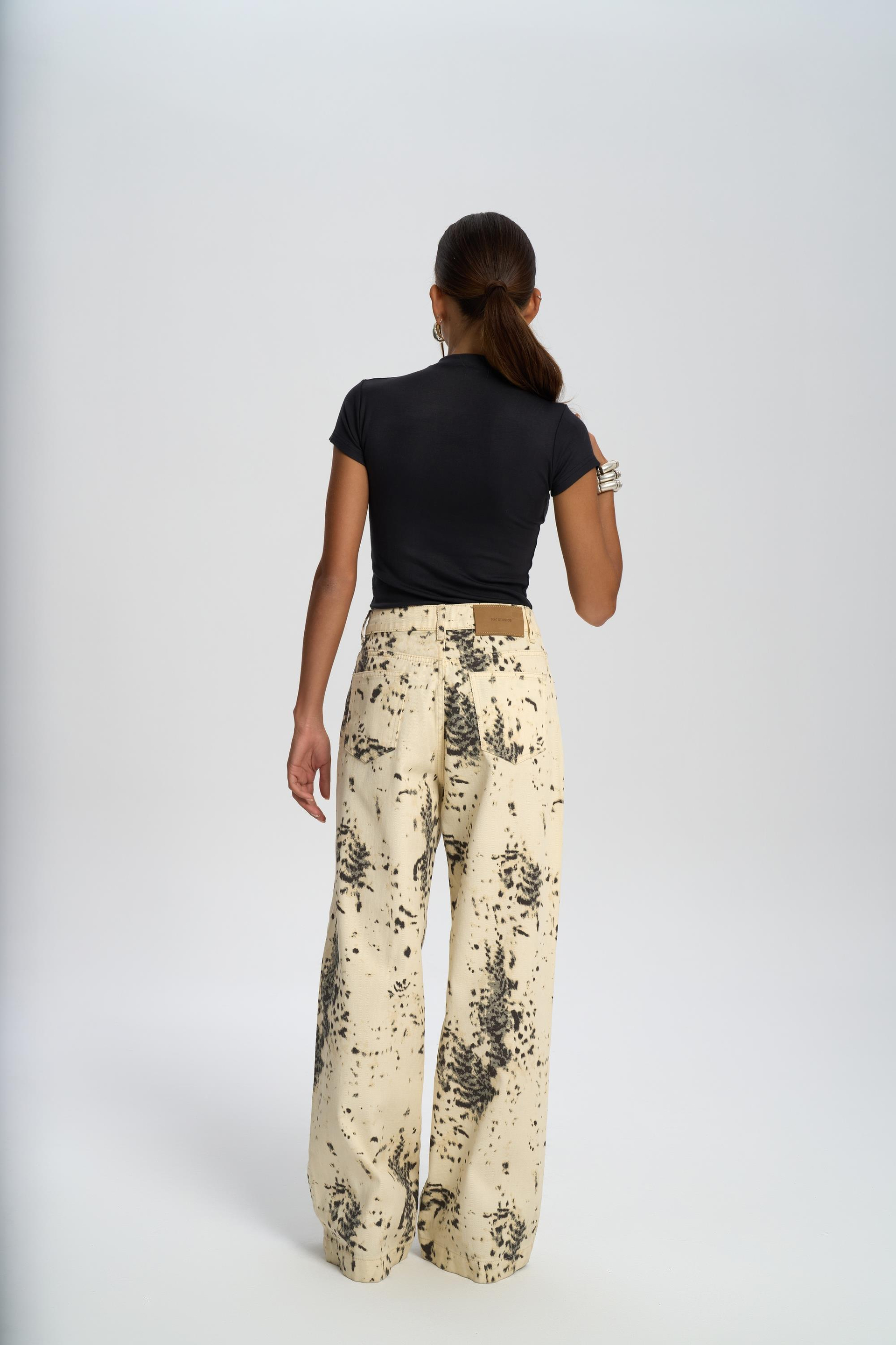 Nellore Patterned Beige Jean Pants