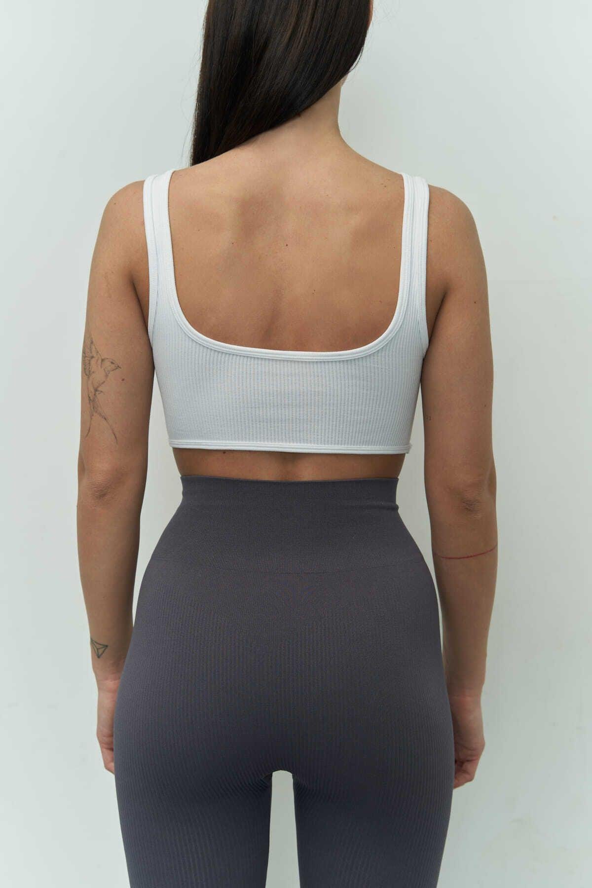 Mai Collection Niko White Corduroy Crop