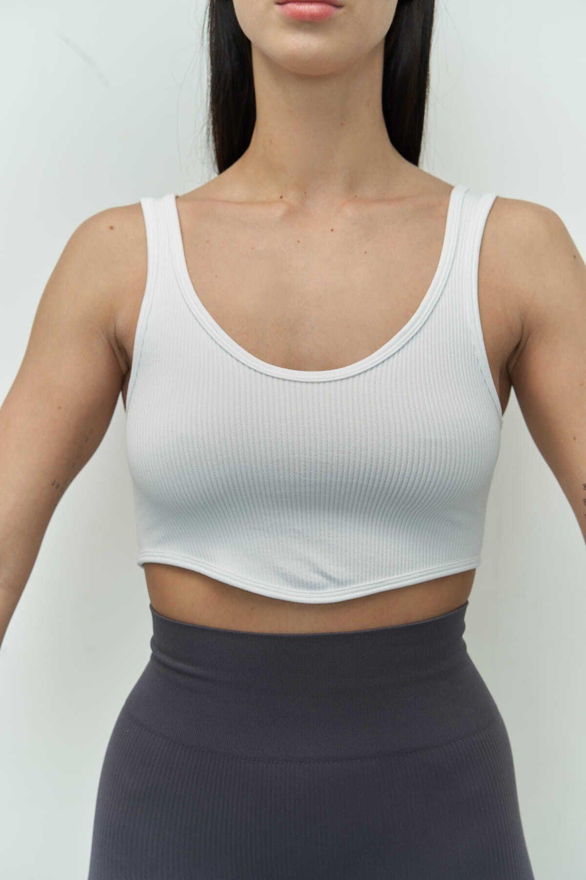 Mai Collection Niko White Corduroy Crop