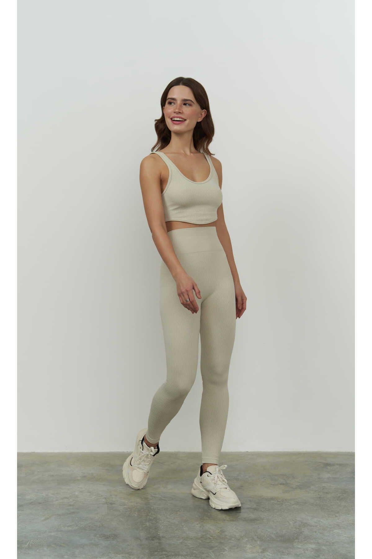 Mai Collection Niko Beige Corduroy Crop