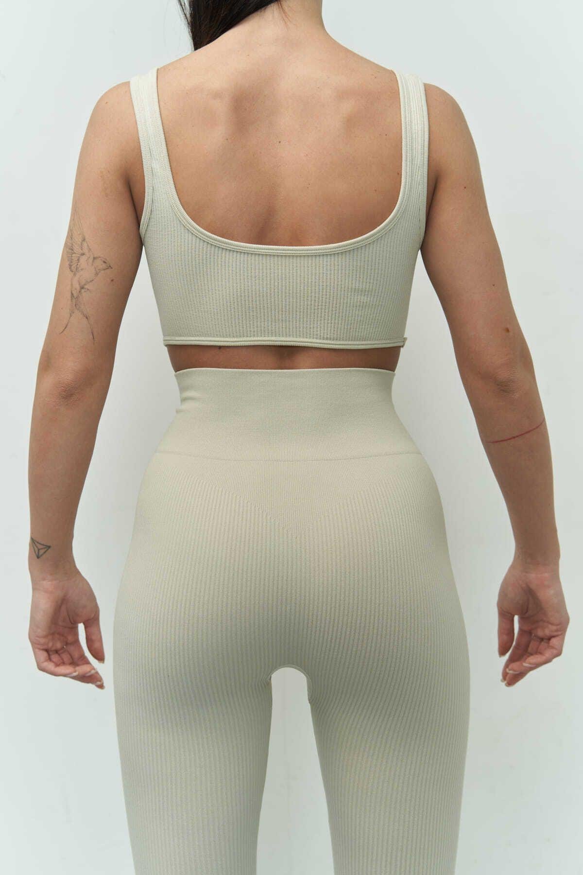 Mai Collection Niko Beige Corduroy Crop