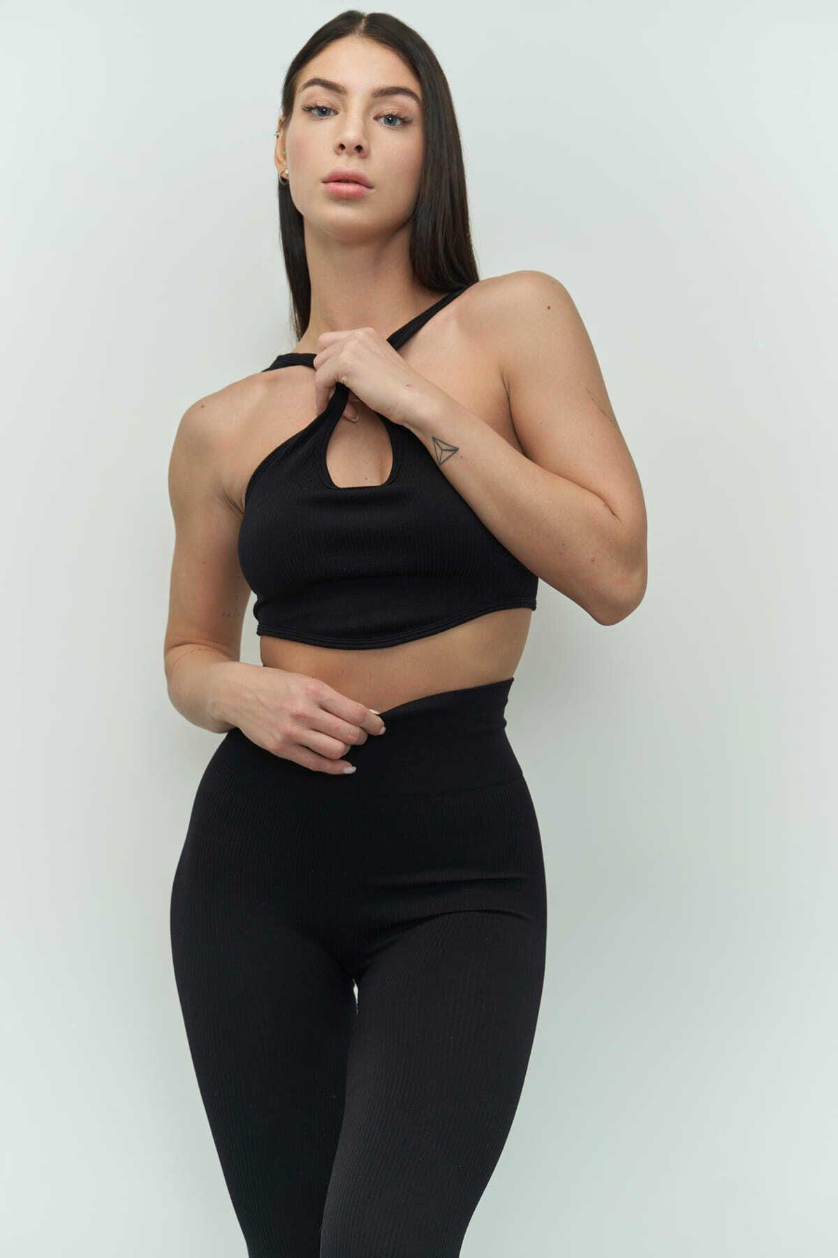 Mai Collection Niko Black Corduroy Crop