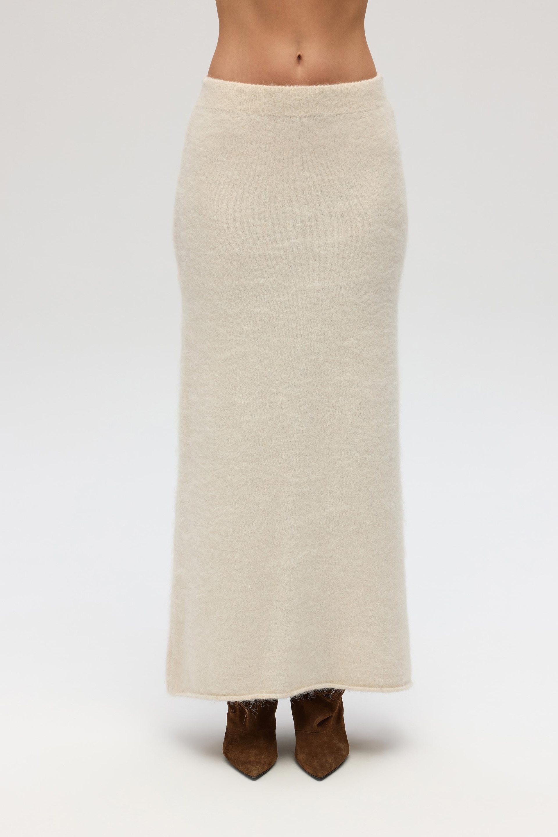 Nivra Ekru Uzun Triko Etek