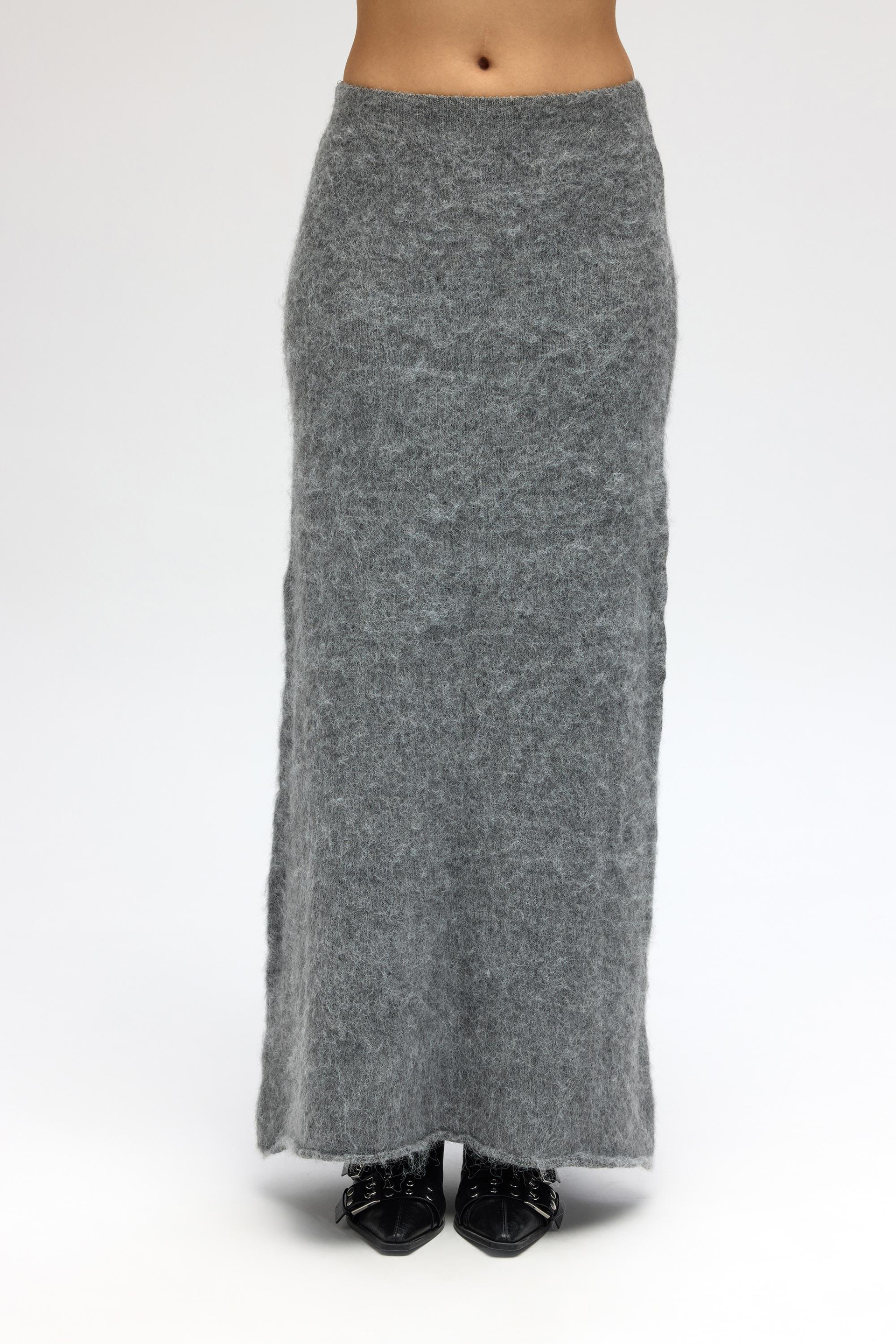 Nivra Gri Uzun Triko Etek