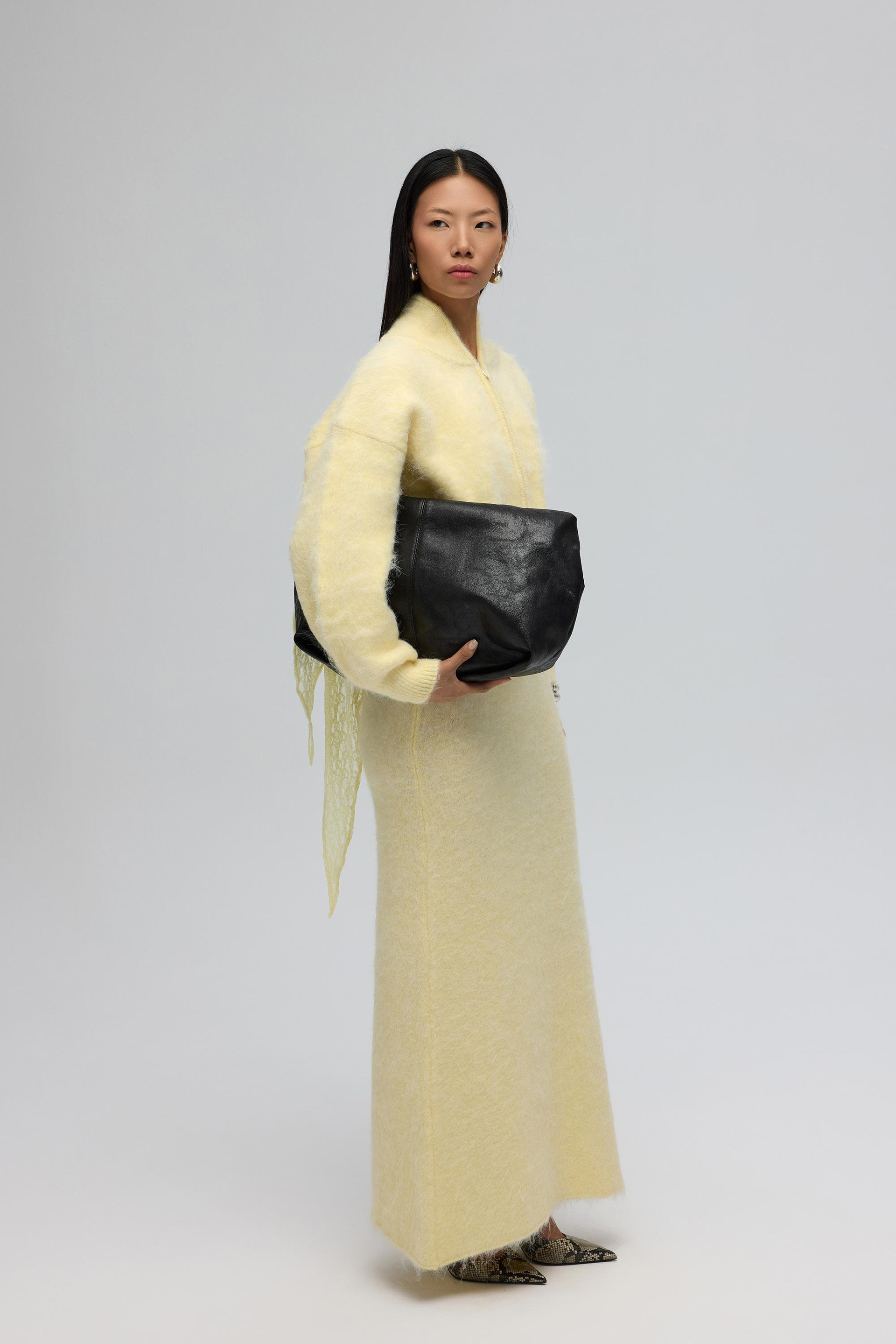 Nivra Sarı Uzun Triko Etek