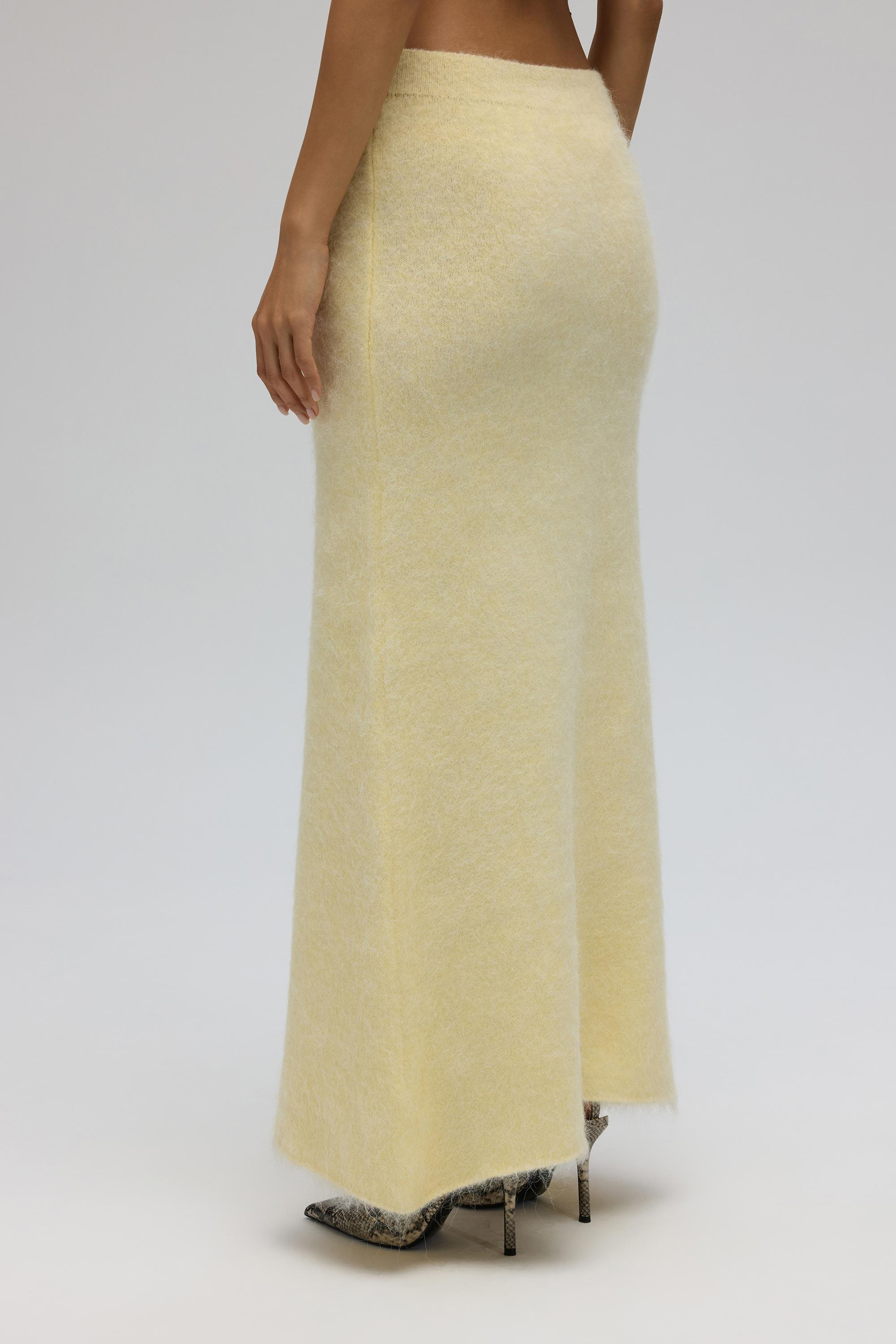 Nivra Sarı Uzun Triko Etek
