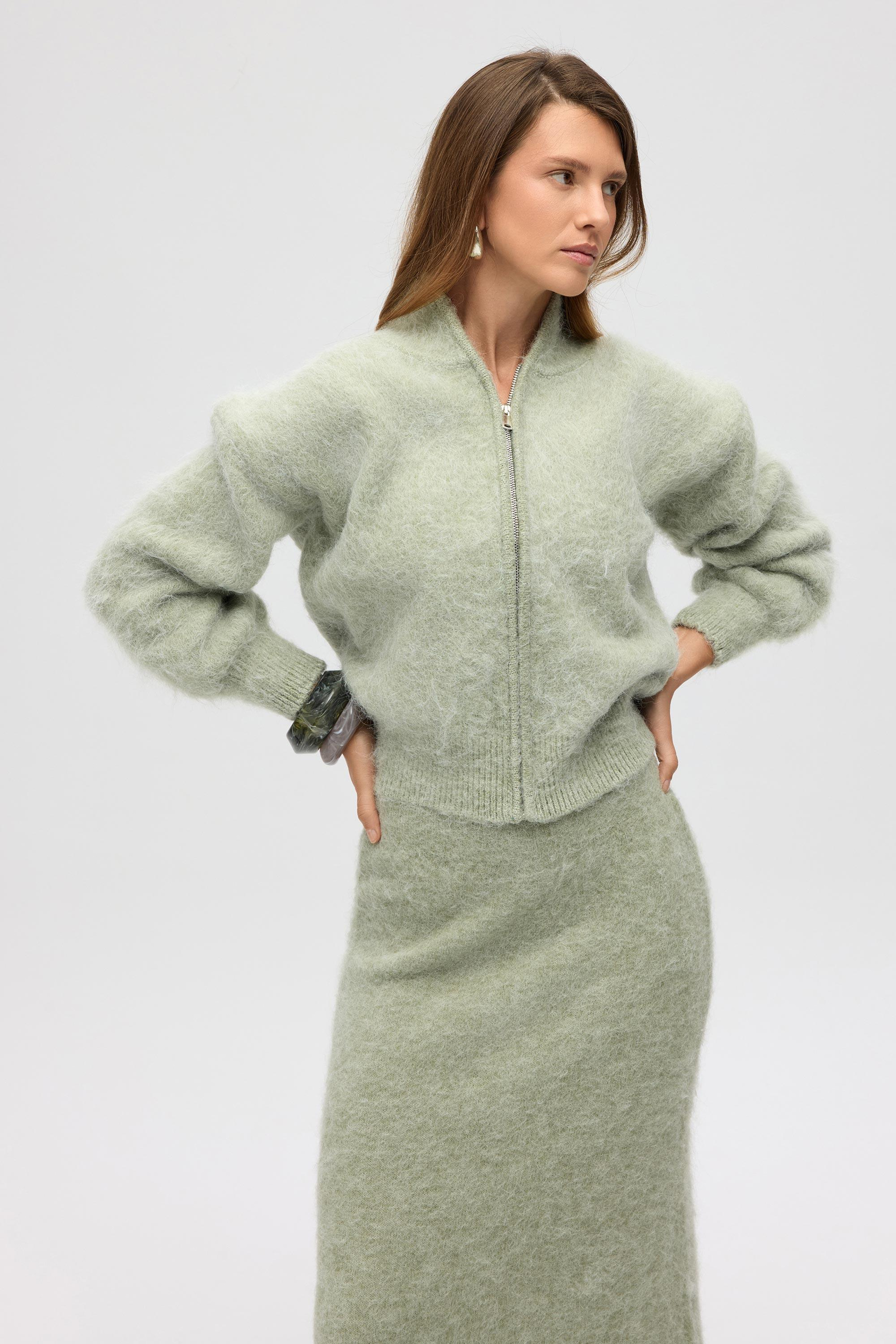 Nivra Yeşil Uzun Triko Etek