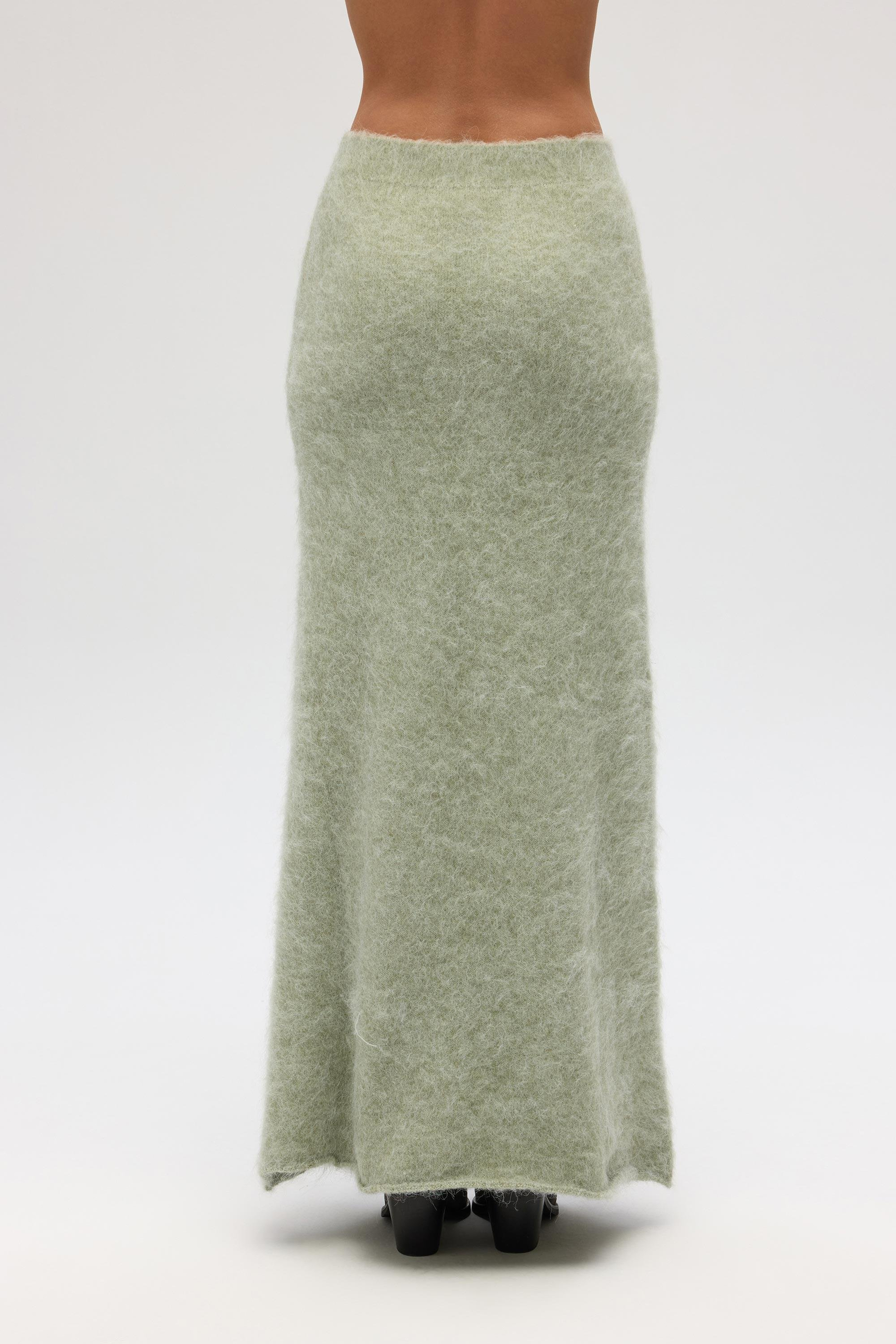 Nivra Yeşil Uzun Triko Etek