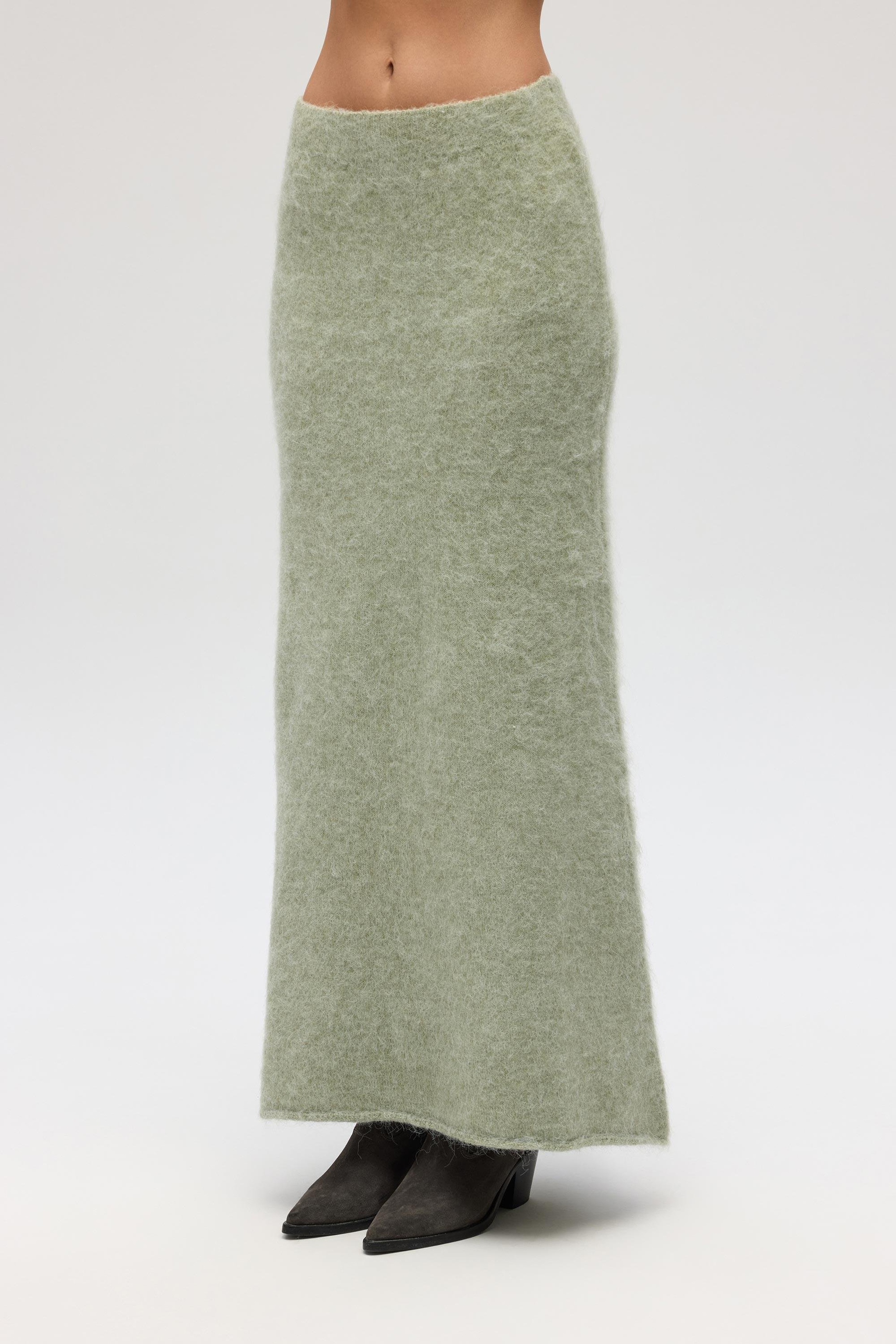 Nivra Yeşil Uzun Triko Etek