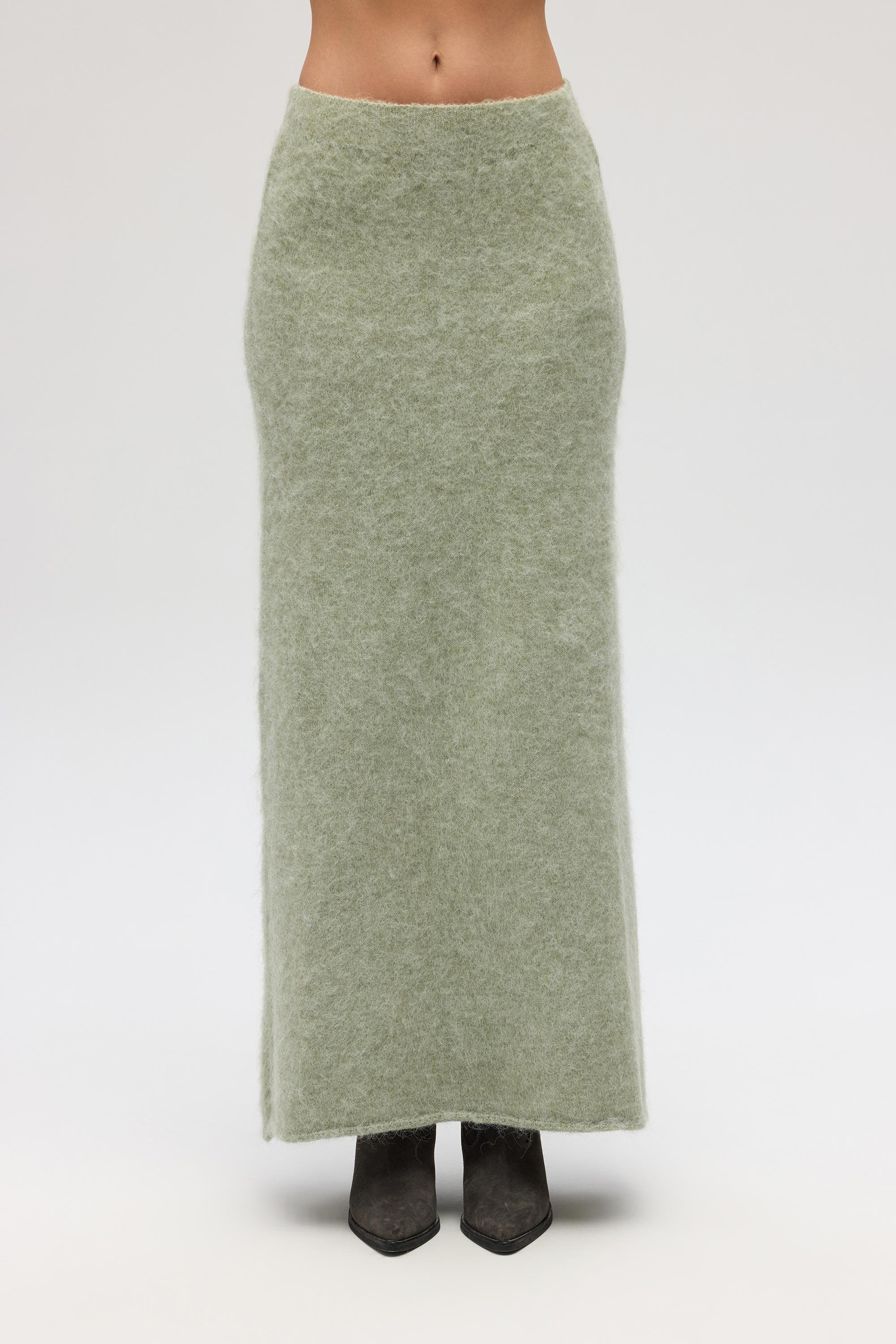 Nivra Yeşil Uzun Triko Etek