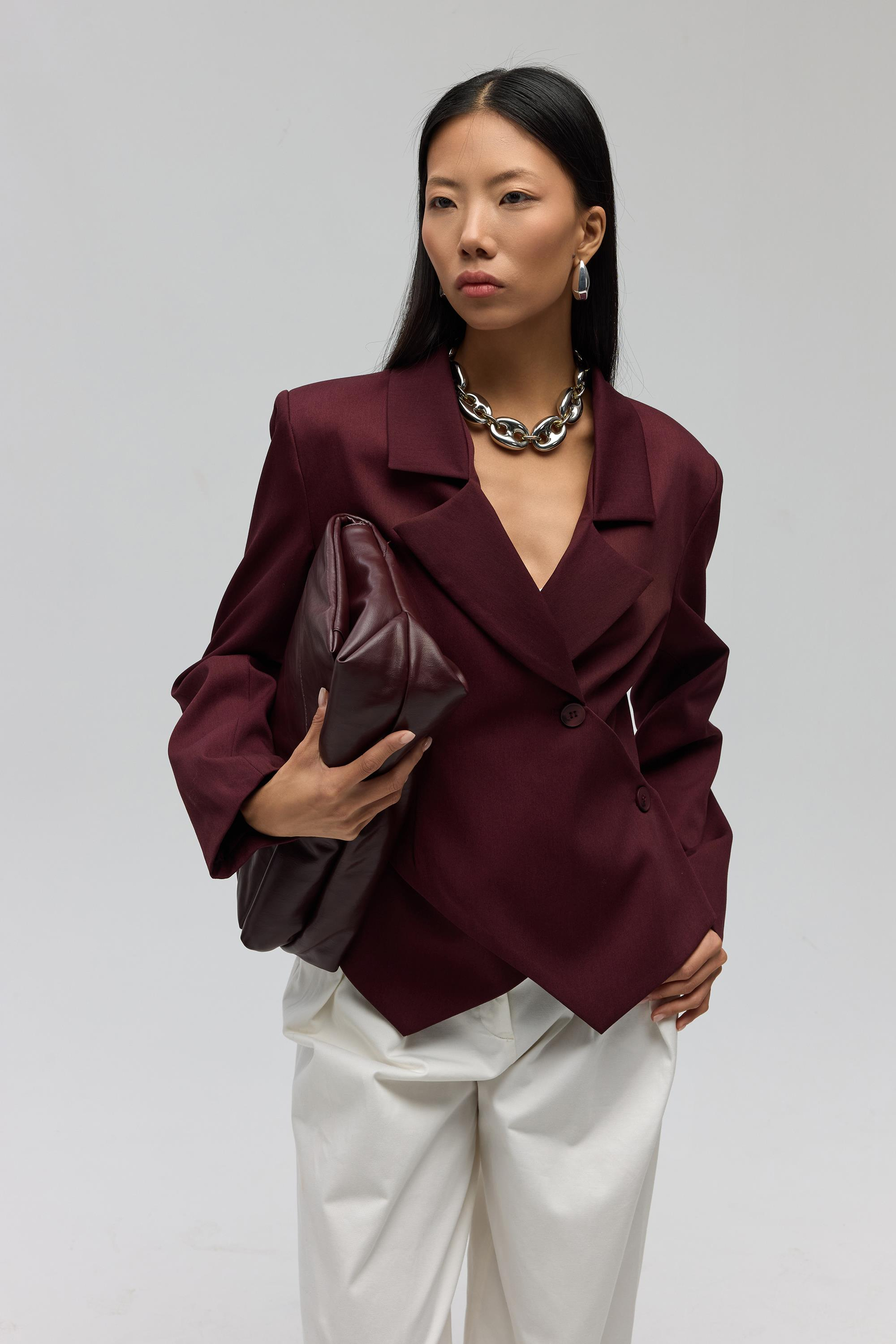 Norbury Triangle Detail Burgundy Blazer