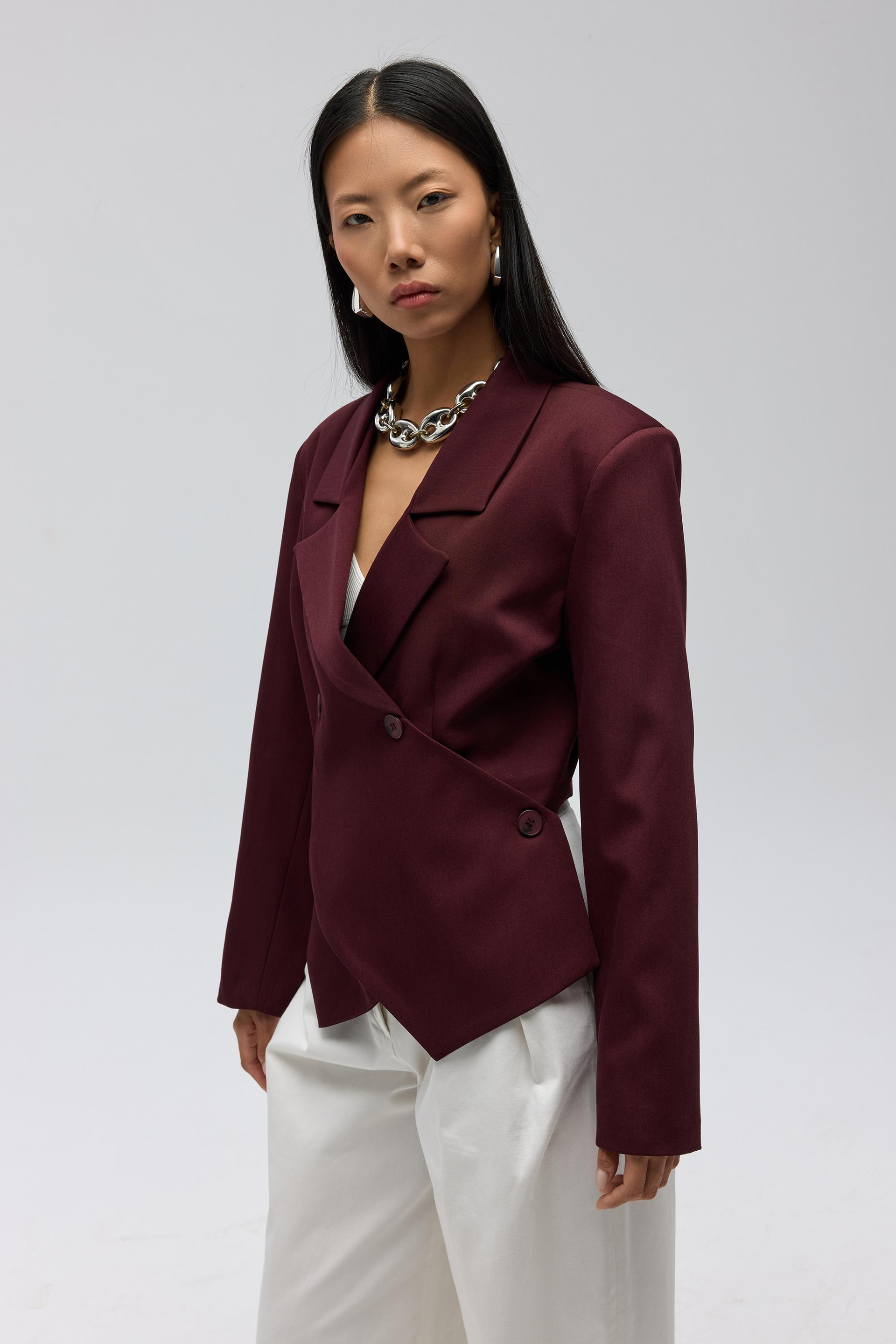 Norbury Triangle Detail Burgundy Blazer