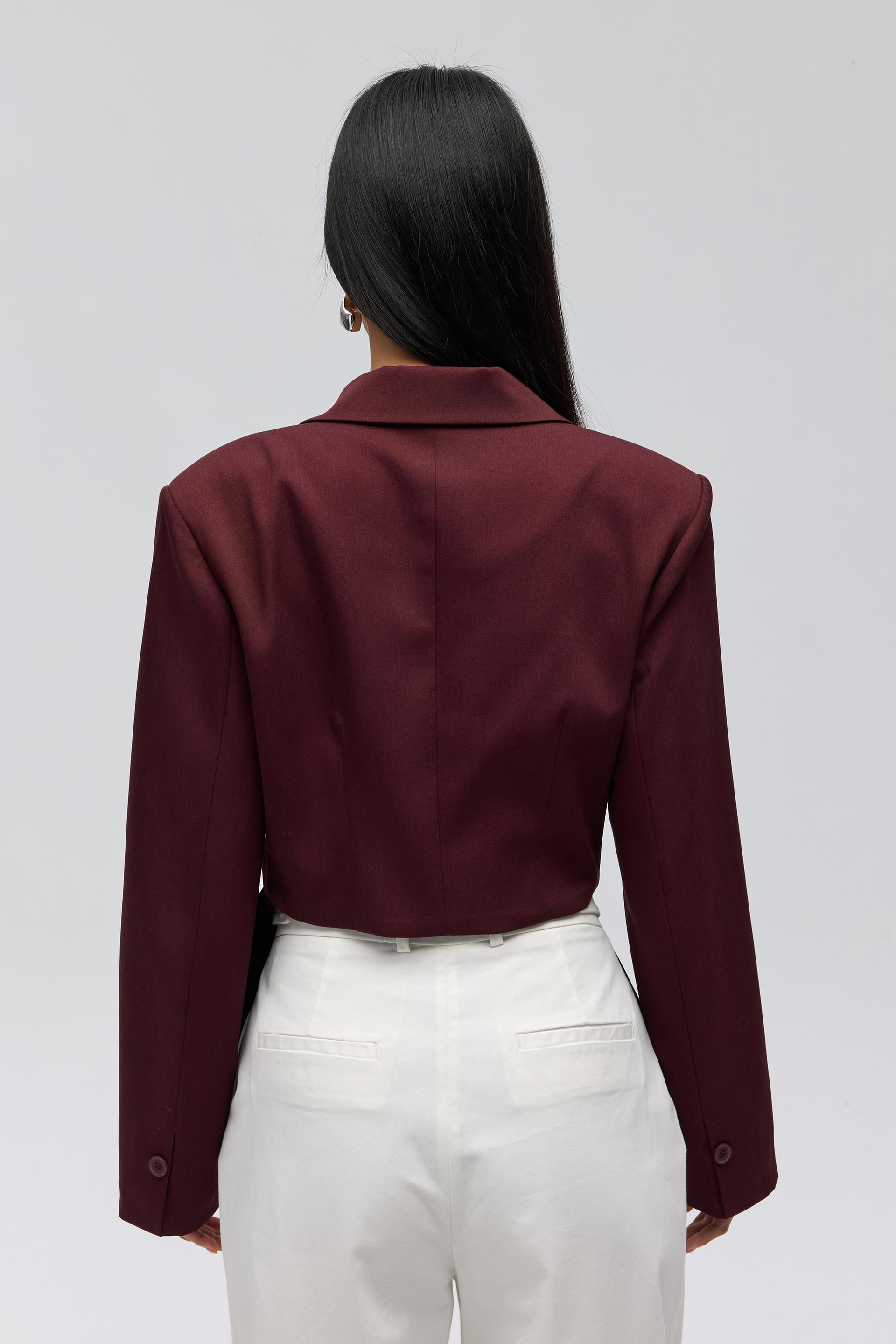 Norbury Triangle Detail Burgundy Blazer