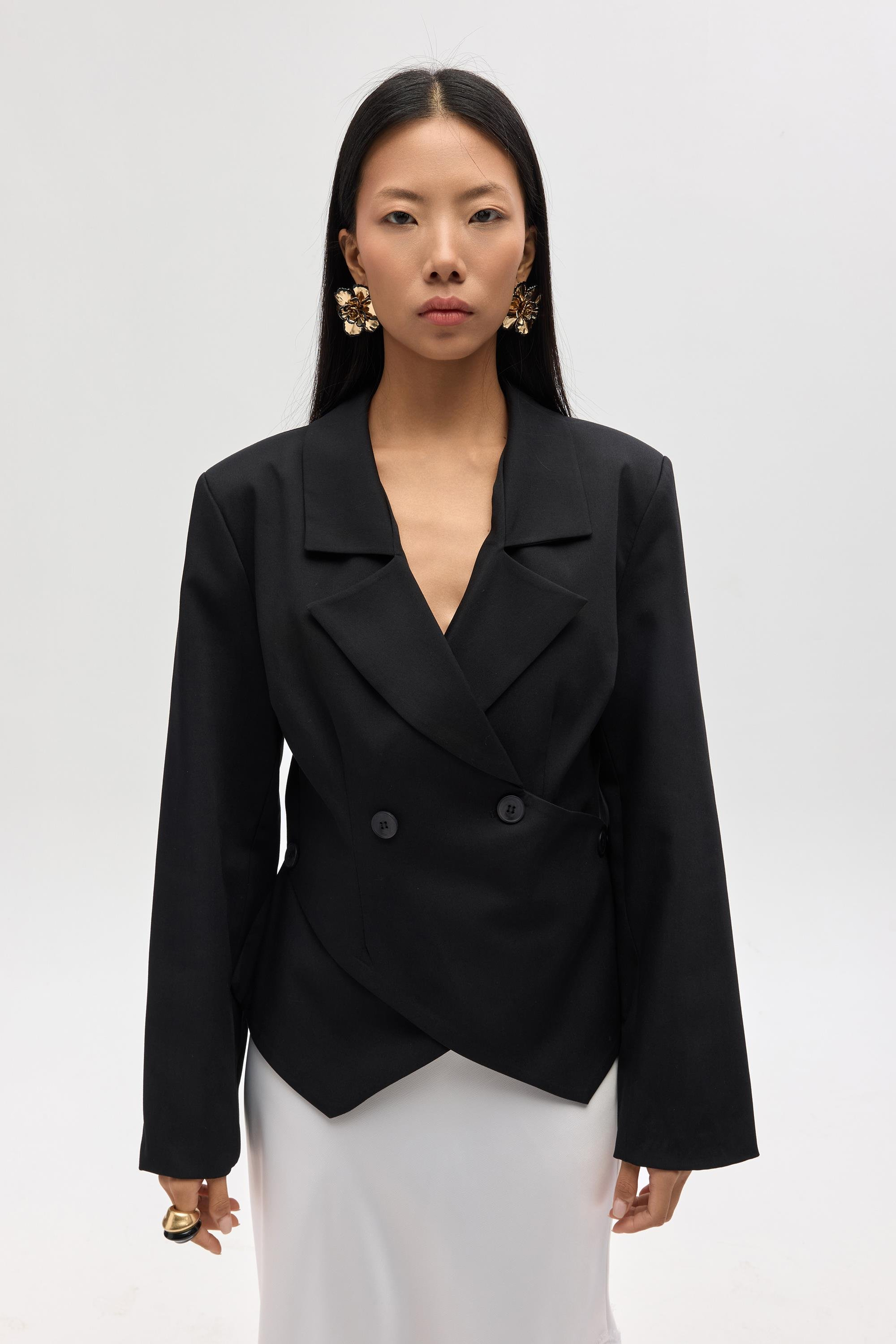 Norbury Triangle Detail Black Blazer