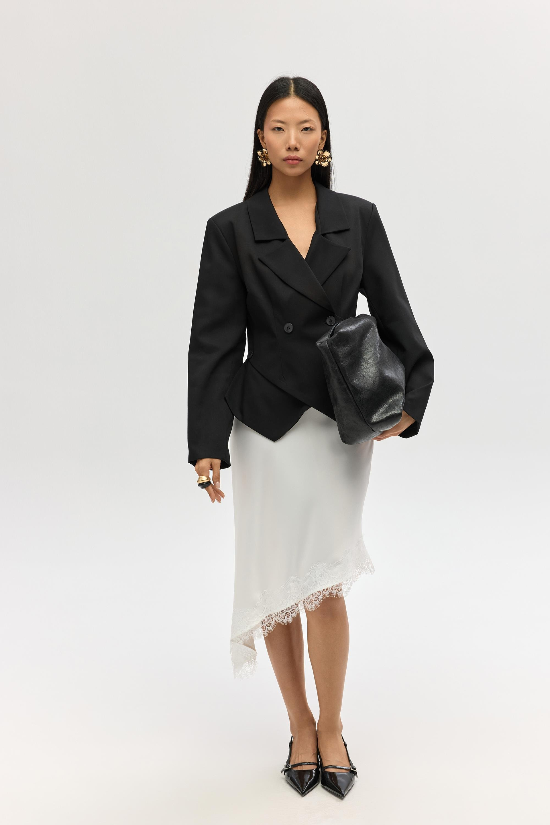 Norbury Triangle Detail Black Blazer