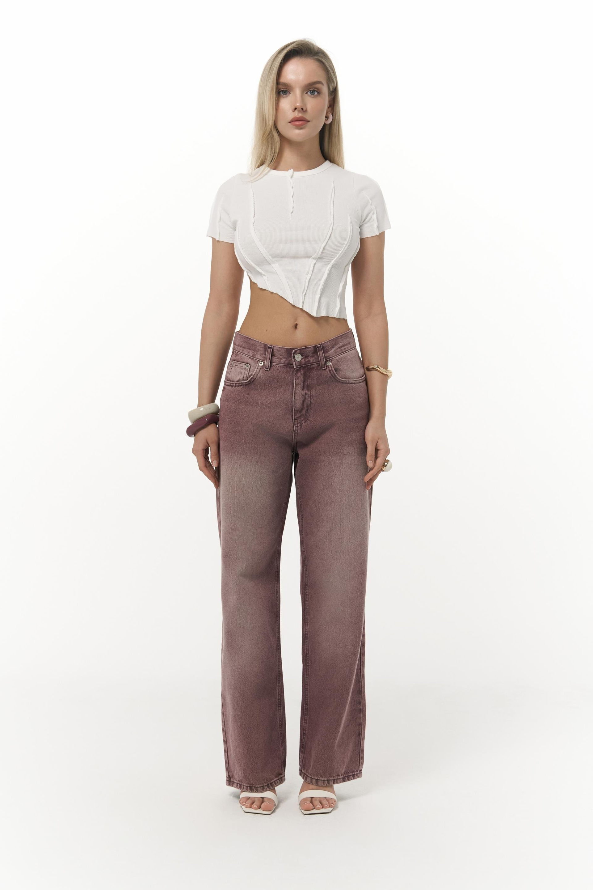 Norris Asimetrik Ekru Crop