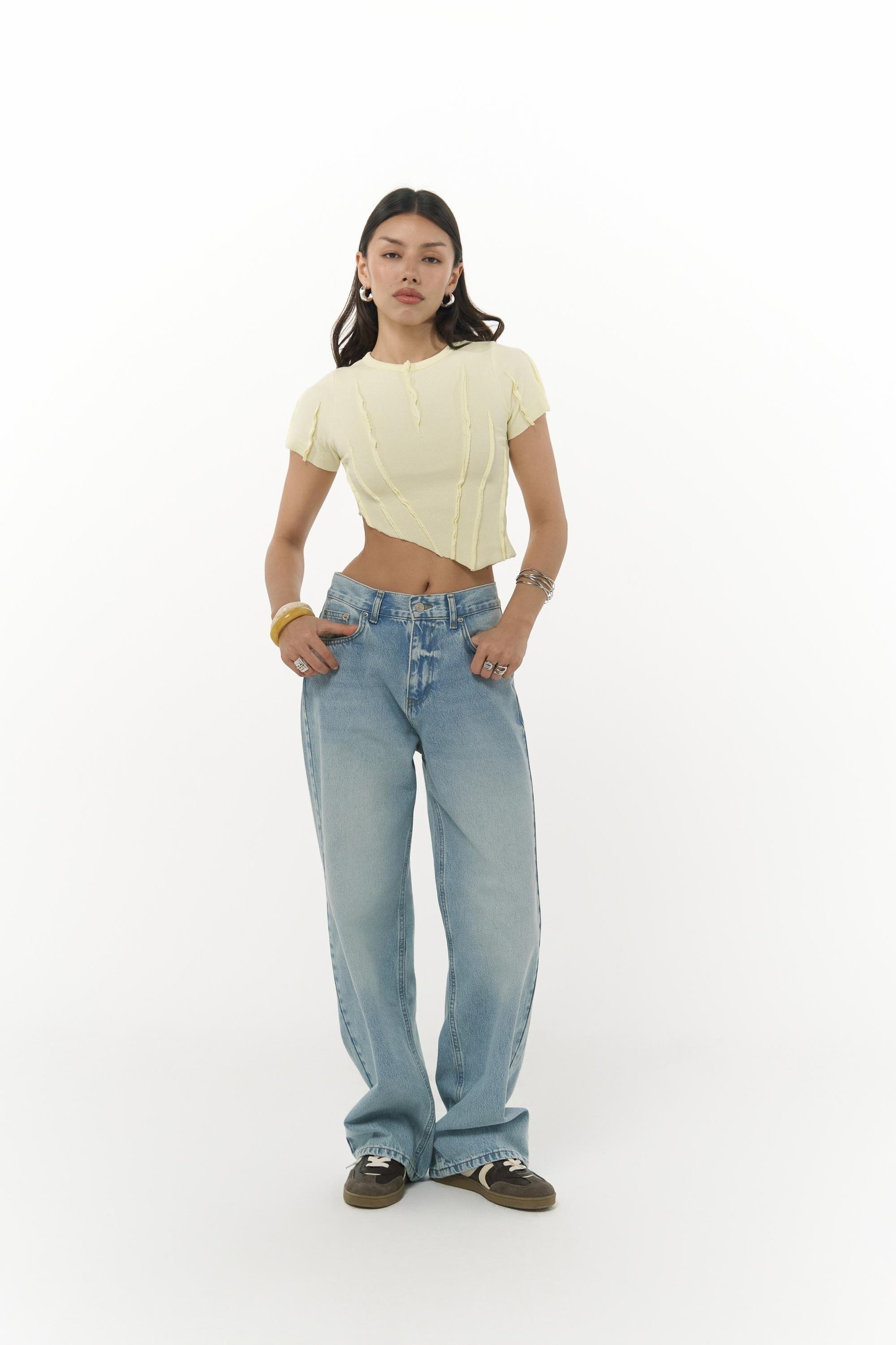 Norris Asimetrik Sarı Crop