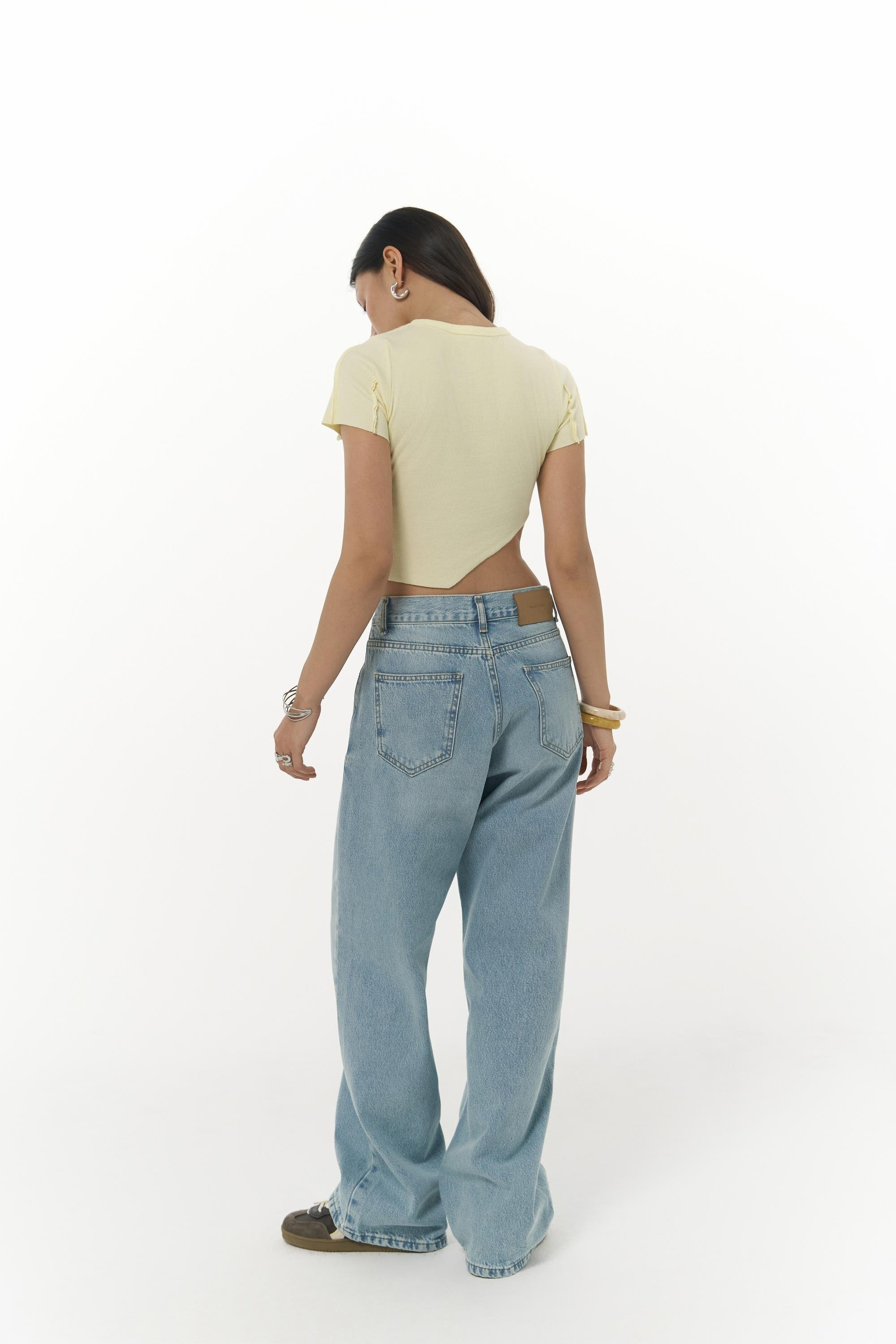 Norris Asimetrik Sarı Crop