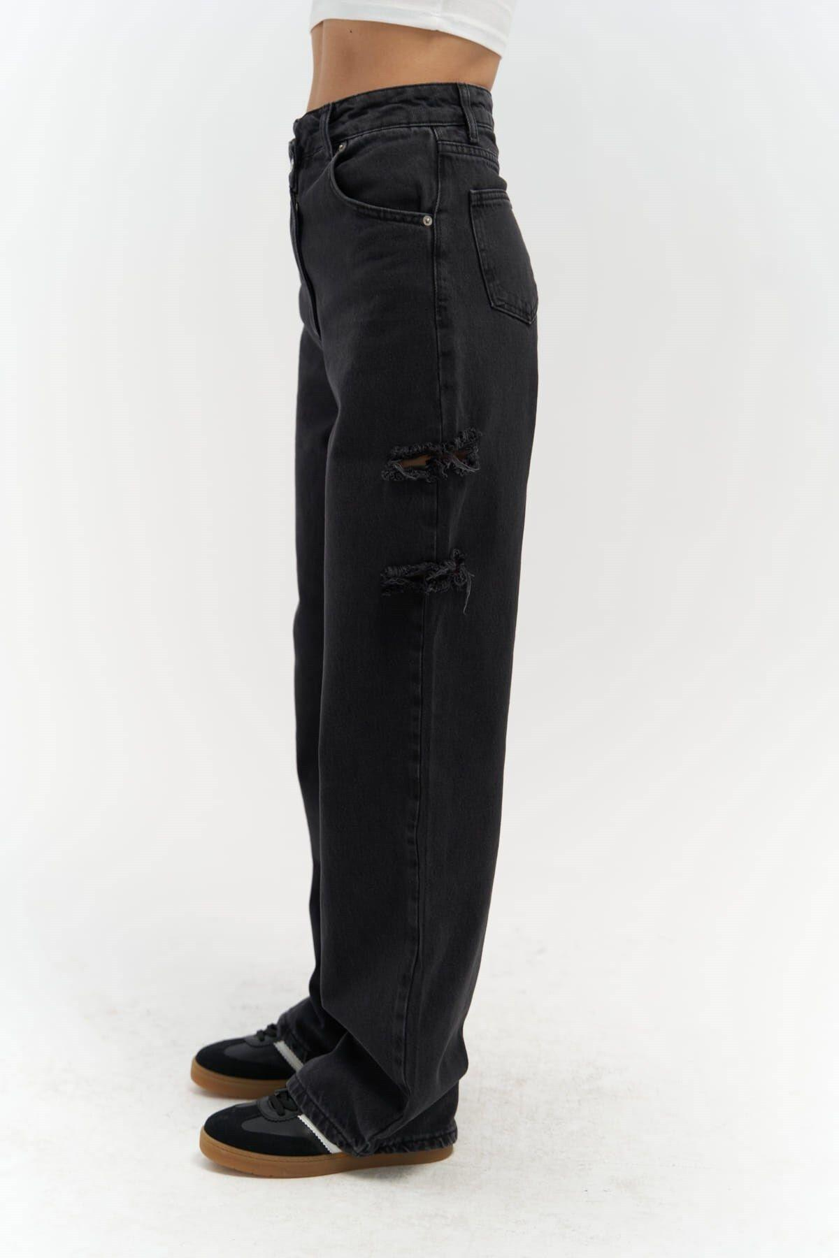 Mai Collection North Double-Ripped Black Jeans