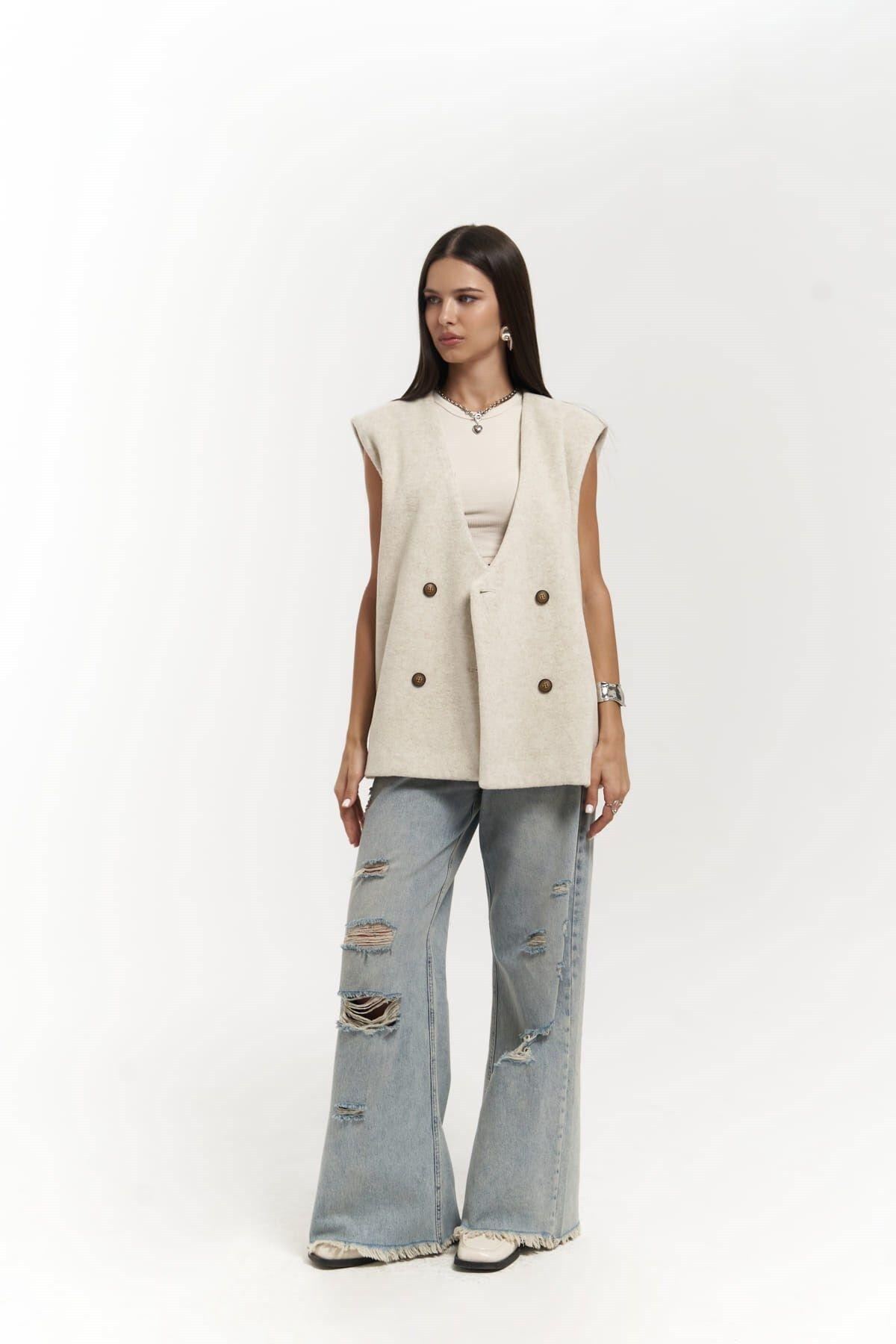 Notte Beige Loose Cardigan 