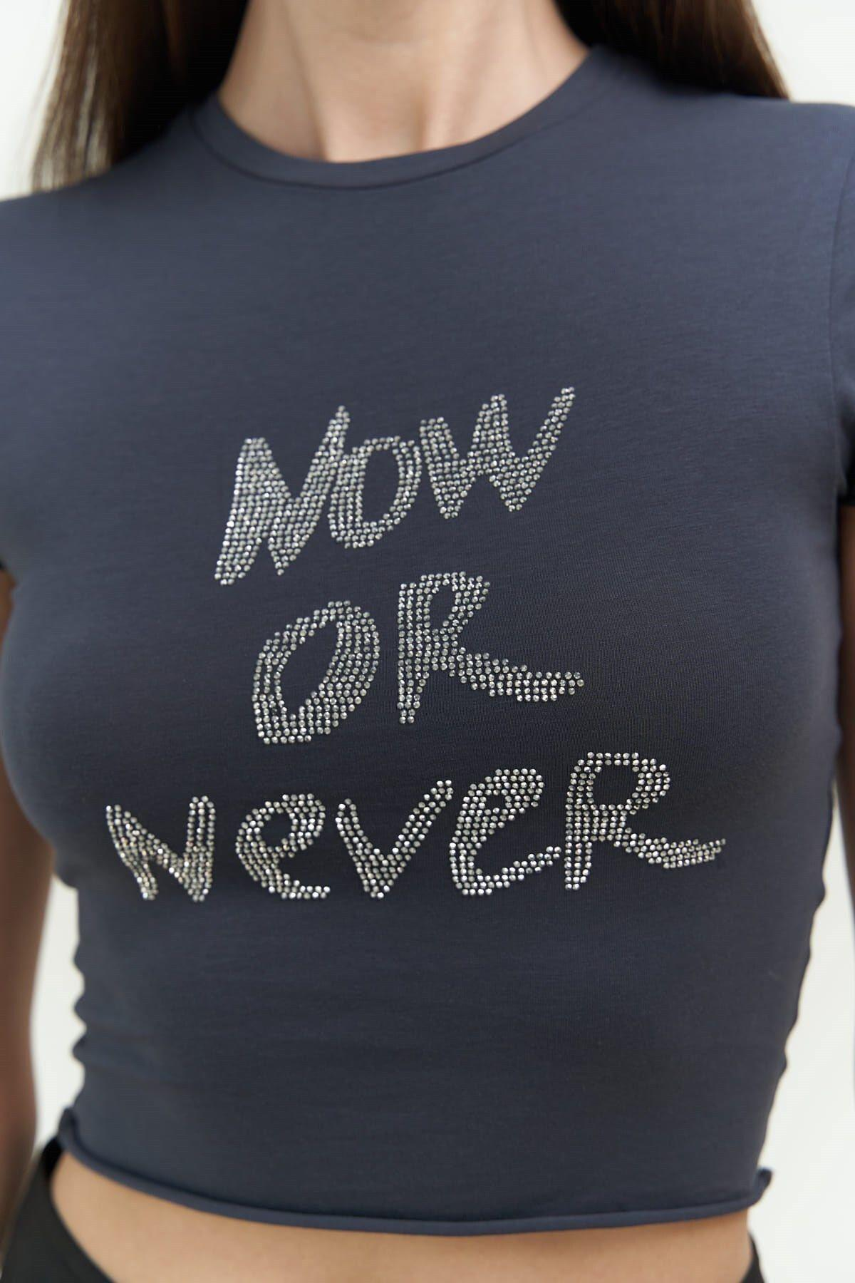 Now Or Never Charcoal Jersey Crop