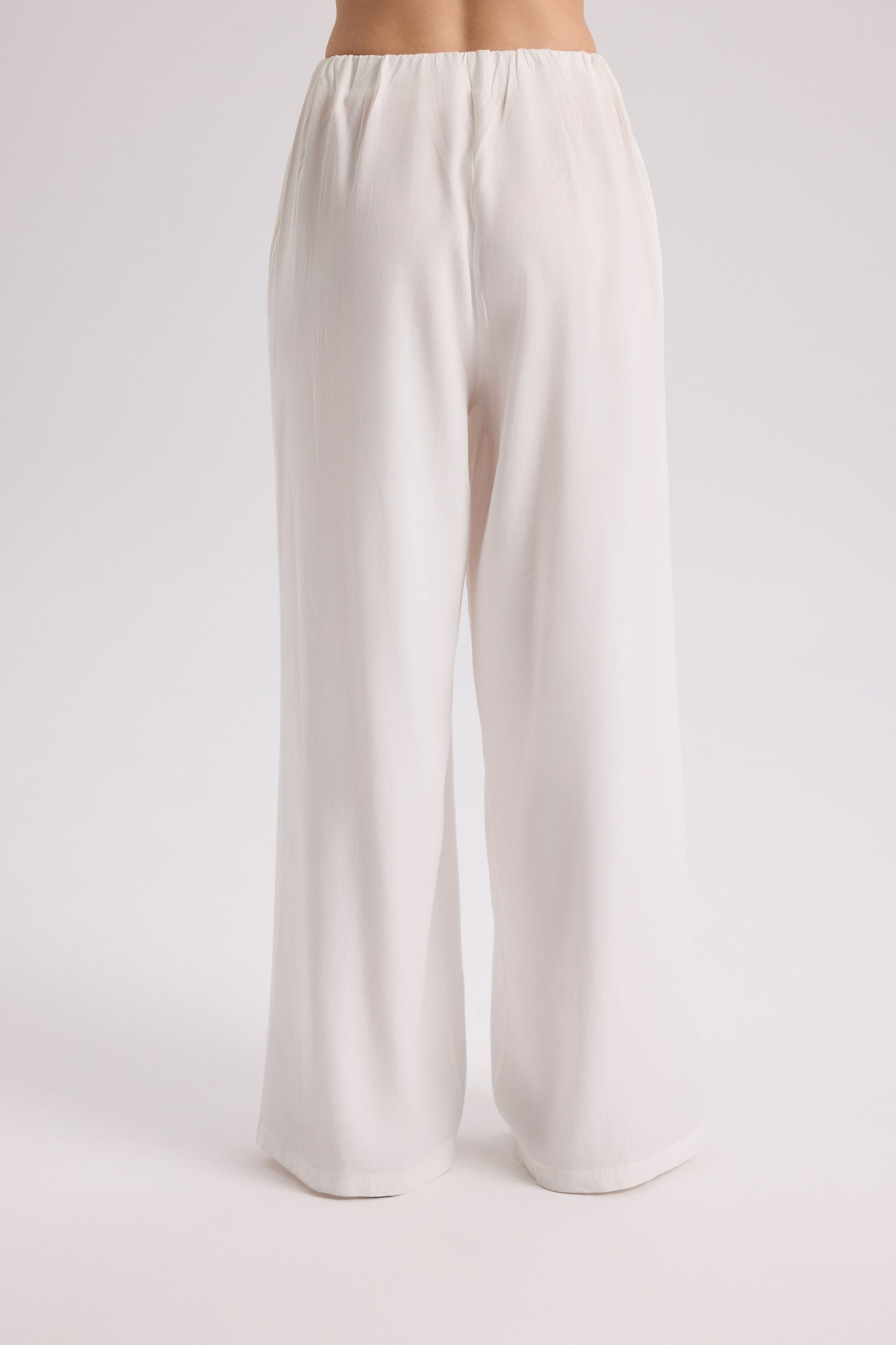 Nunzia Back Detail Ecru Oversized Shirt Pants Set