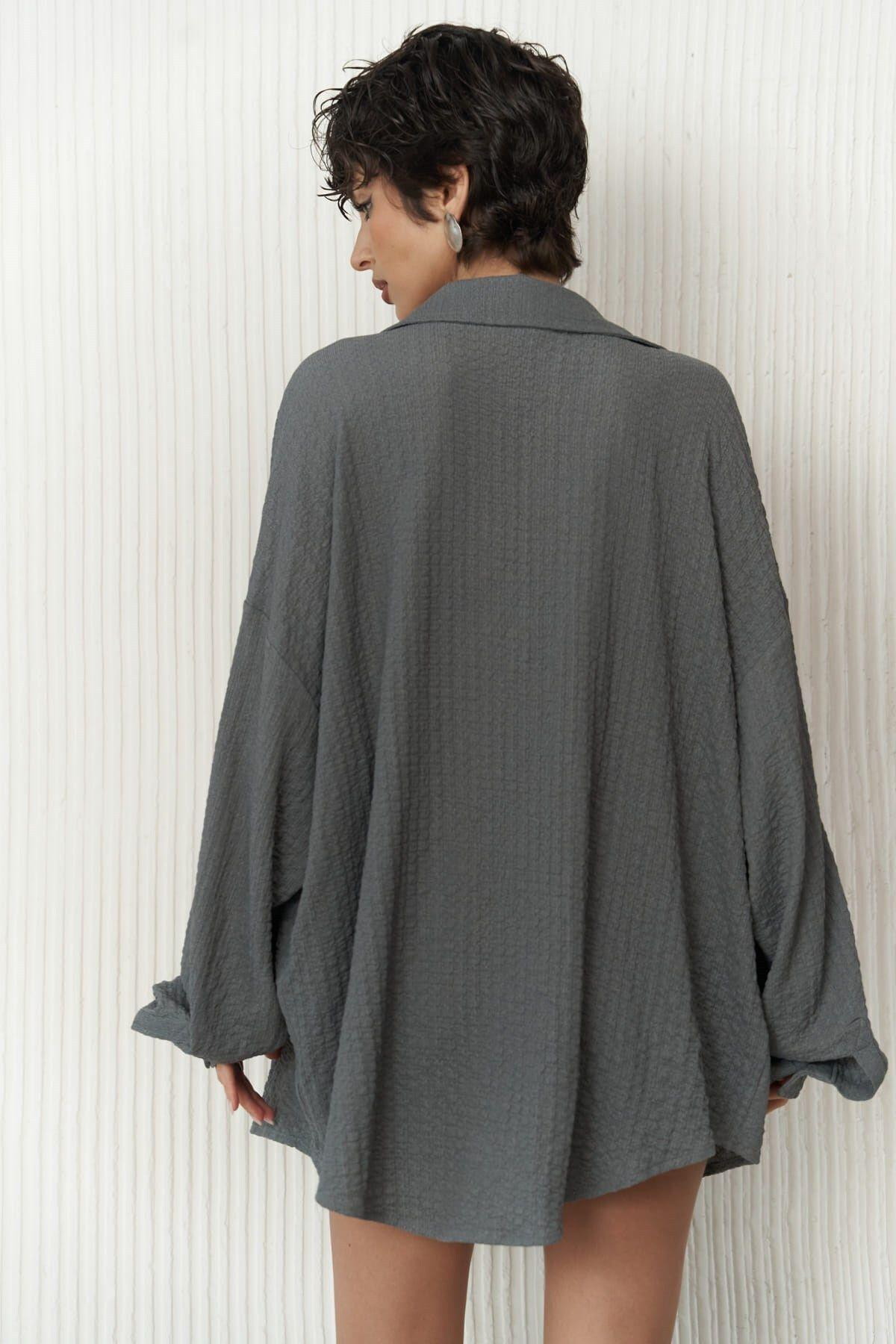 Ocean Füme Oversize Gömlek