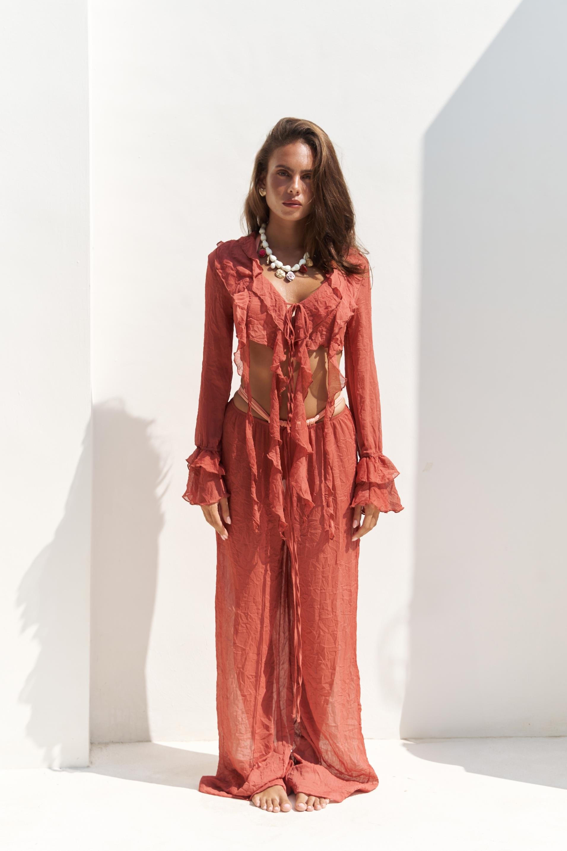 Olivia Kiremit Gömlek Pantolon Takım