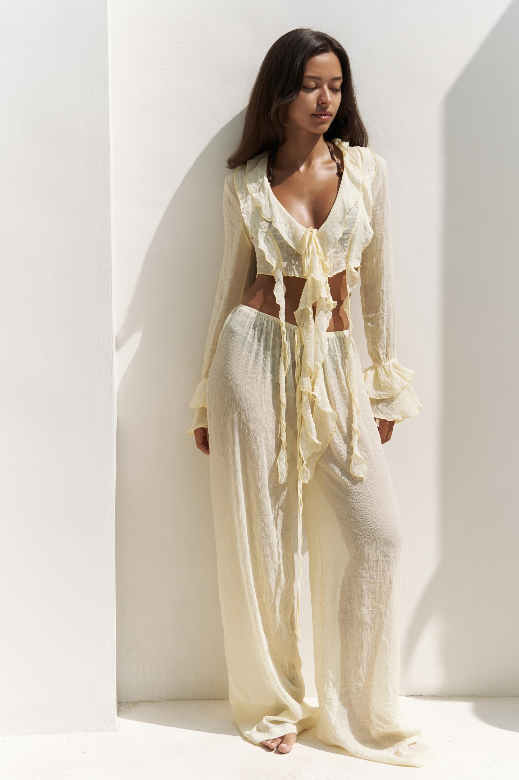 Olivia Sarı Gömlek Pantolon Takım