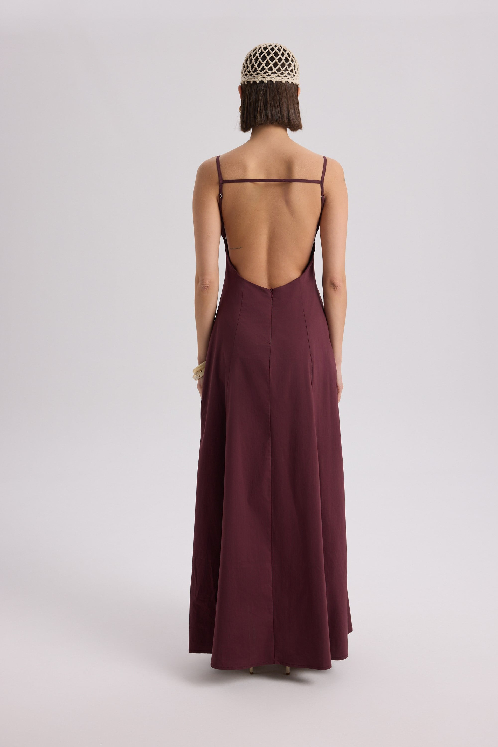 Onella Printed Burgundy Maxi Dress