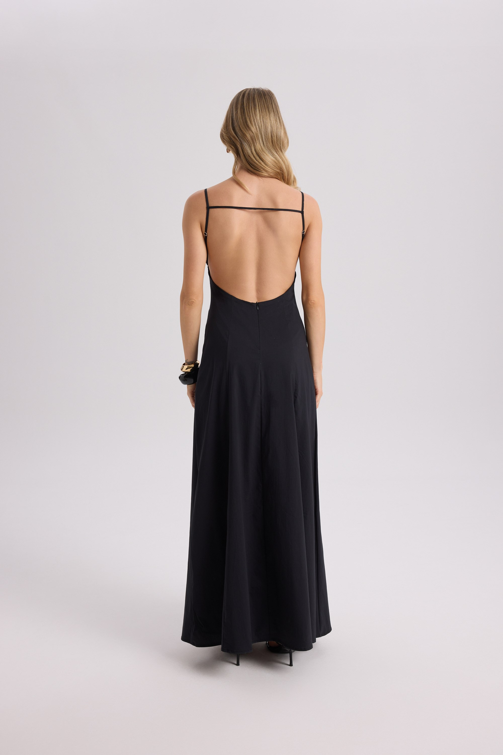 Onella Printed Black Maxi Dress