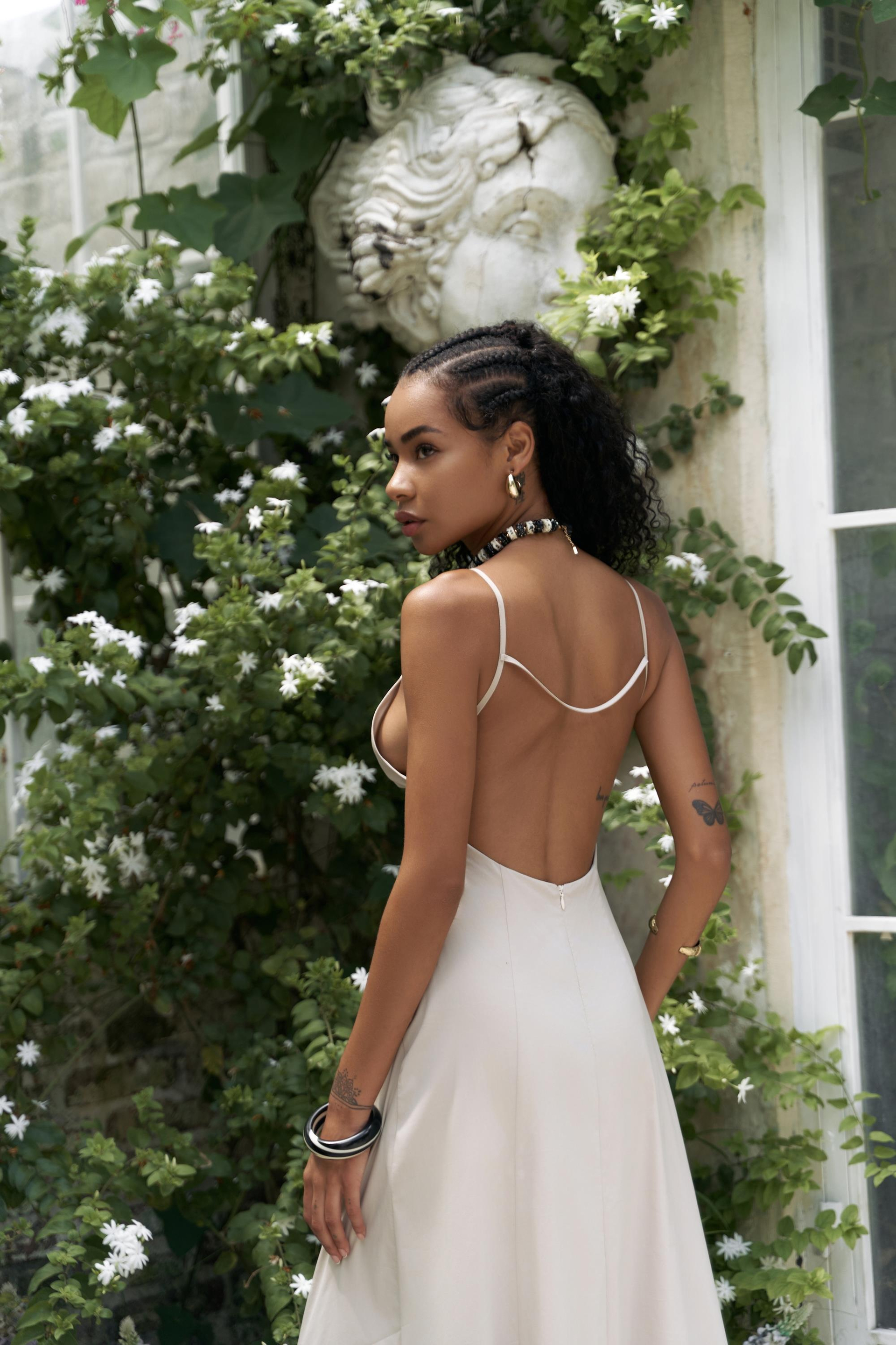 Onella Askılı Taş Uzun Elbise