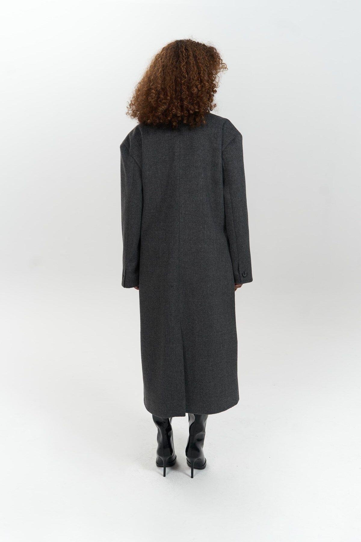Mai Collection Ophelia Anthracite Boyfriend Coat