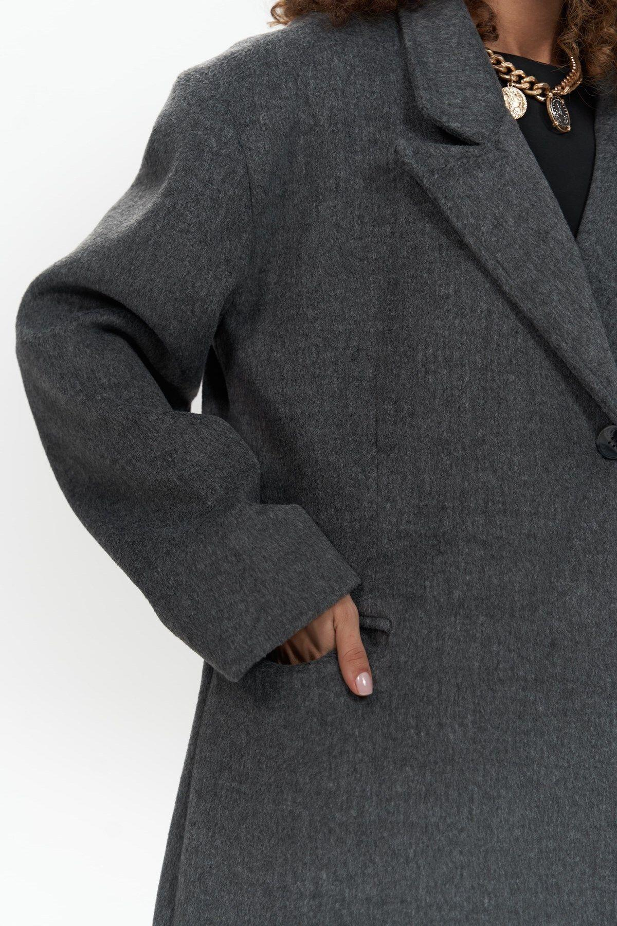 Mai Collection Ophelia Anthracite Boyfriend Coat