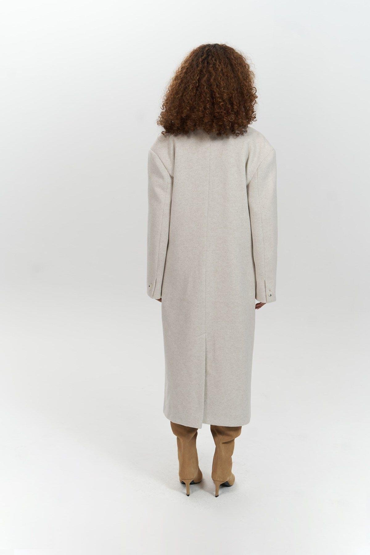 Mai Collection Ophelia Beige Boyfriend Coat